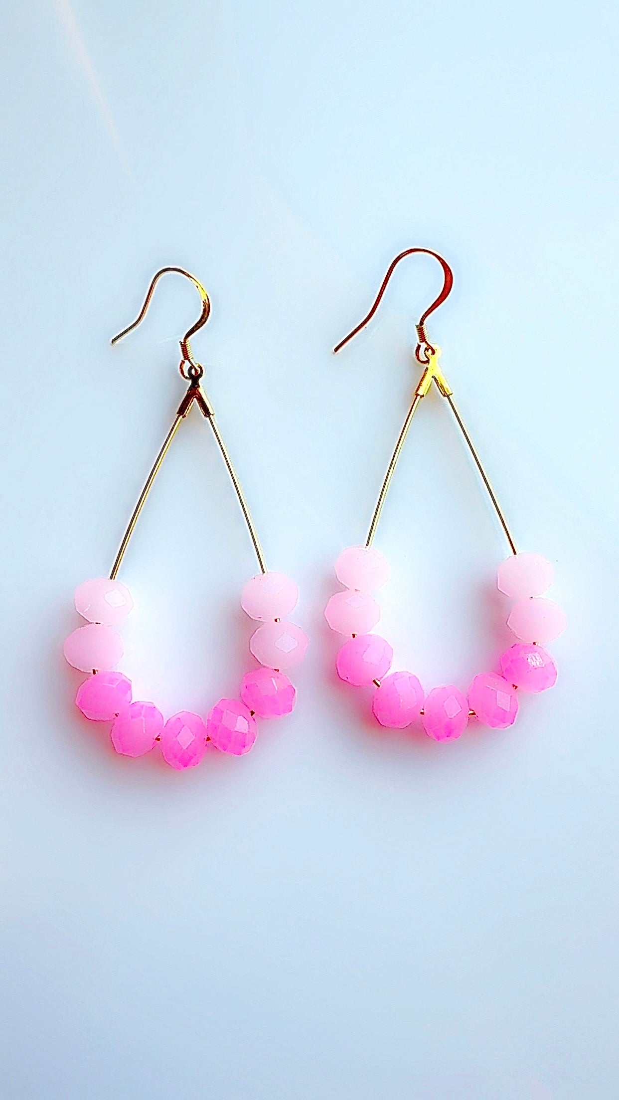 Double Bubble Pink Dangle Hoop