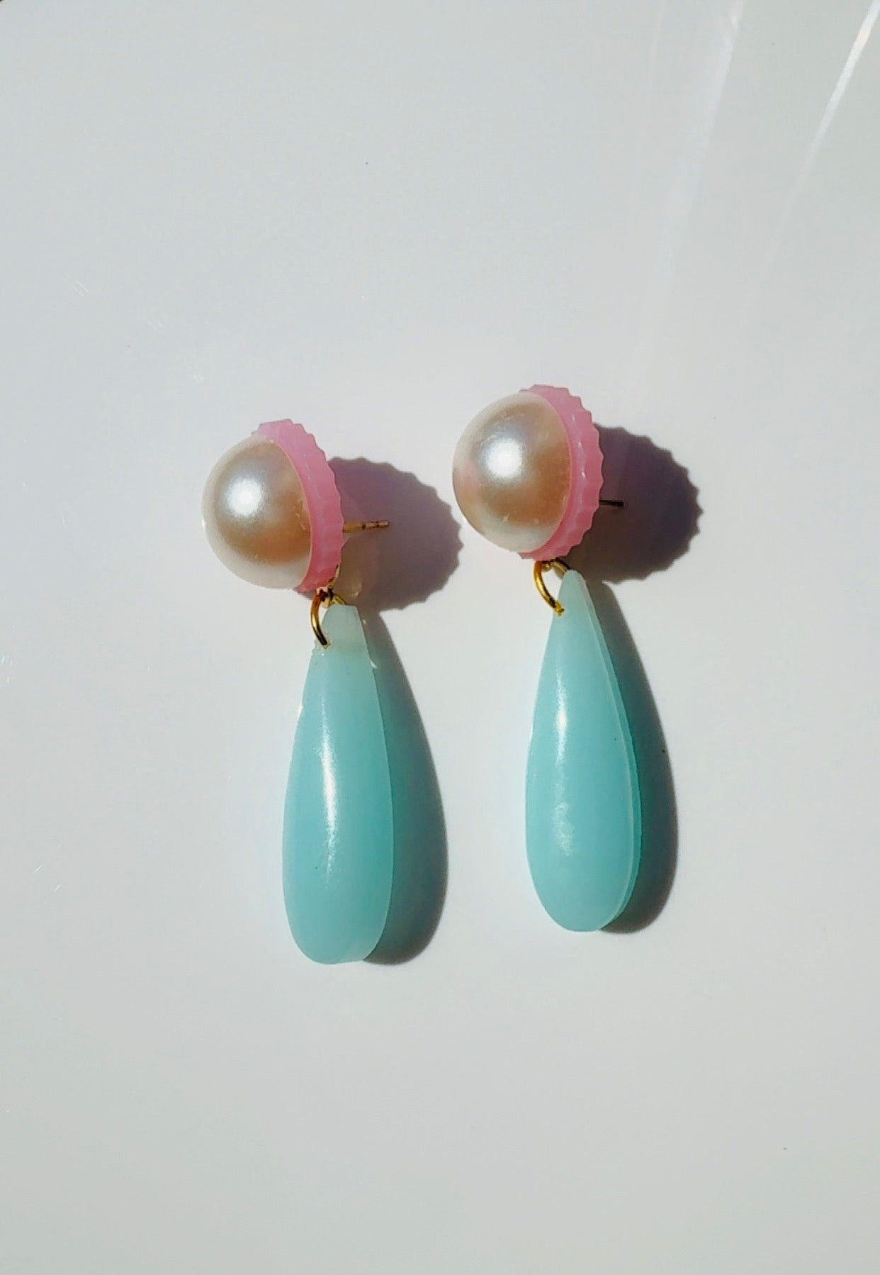 Big Pearl Pink and Tiffany Blue Ear Candy