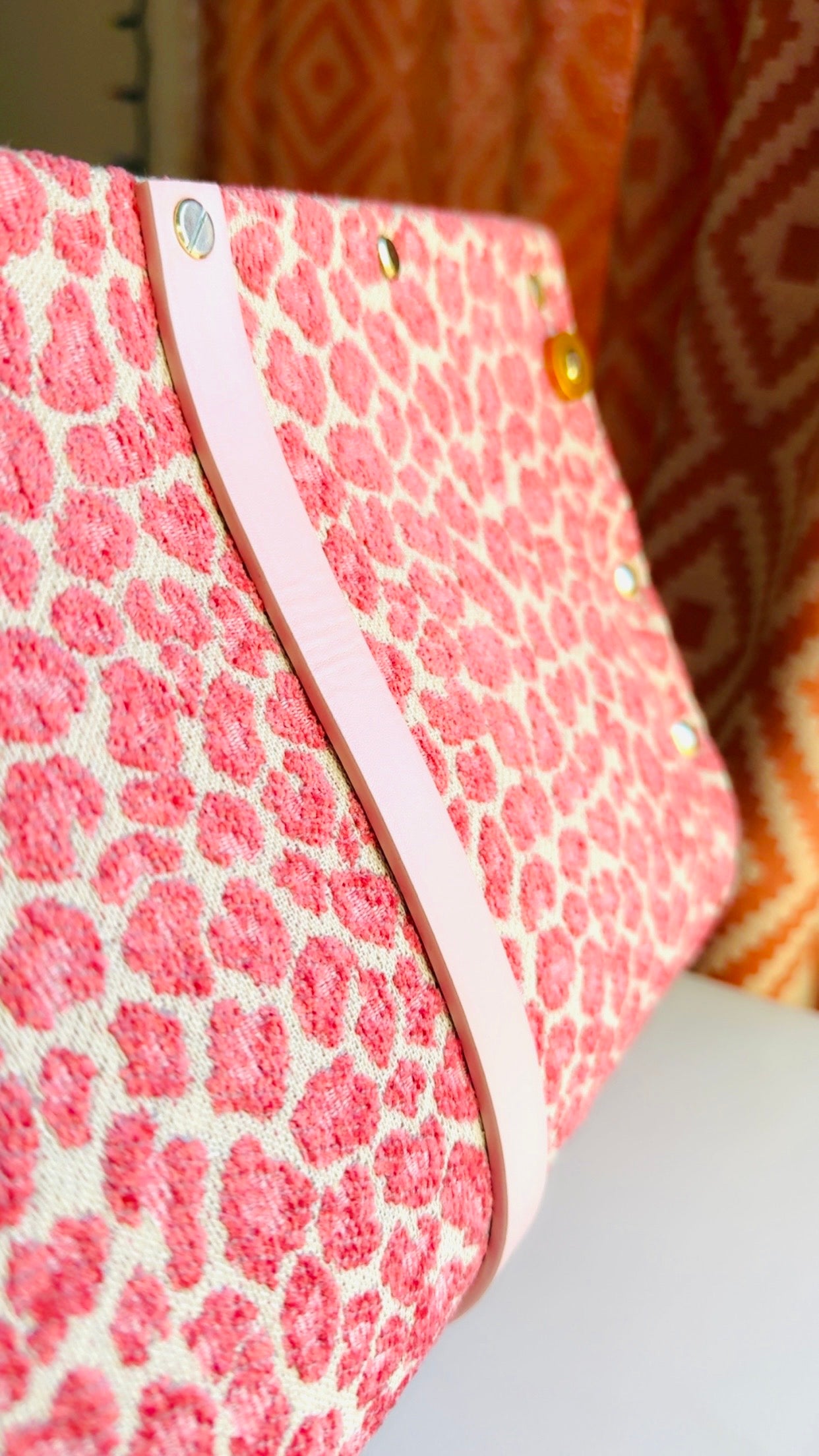 Pink Leopard Chenille Clutch