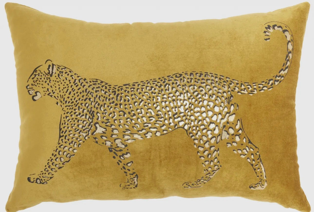 Golden Leopard Pillow