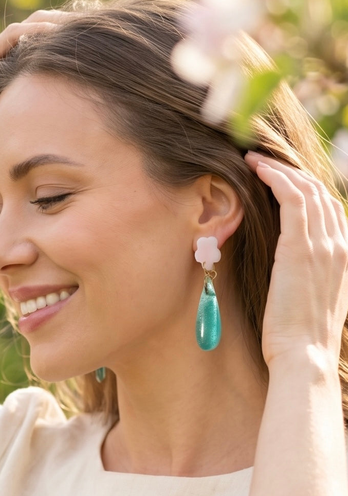Mint Chandelier Ear Candy