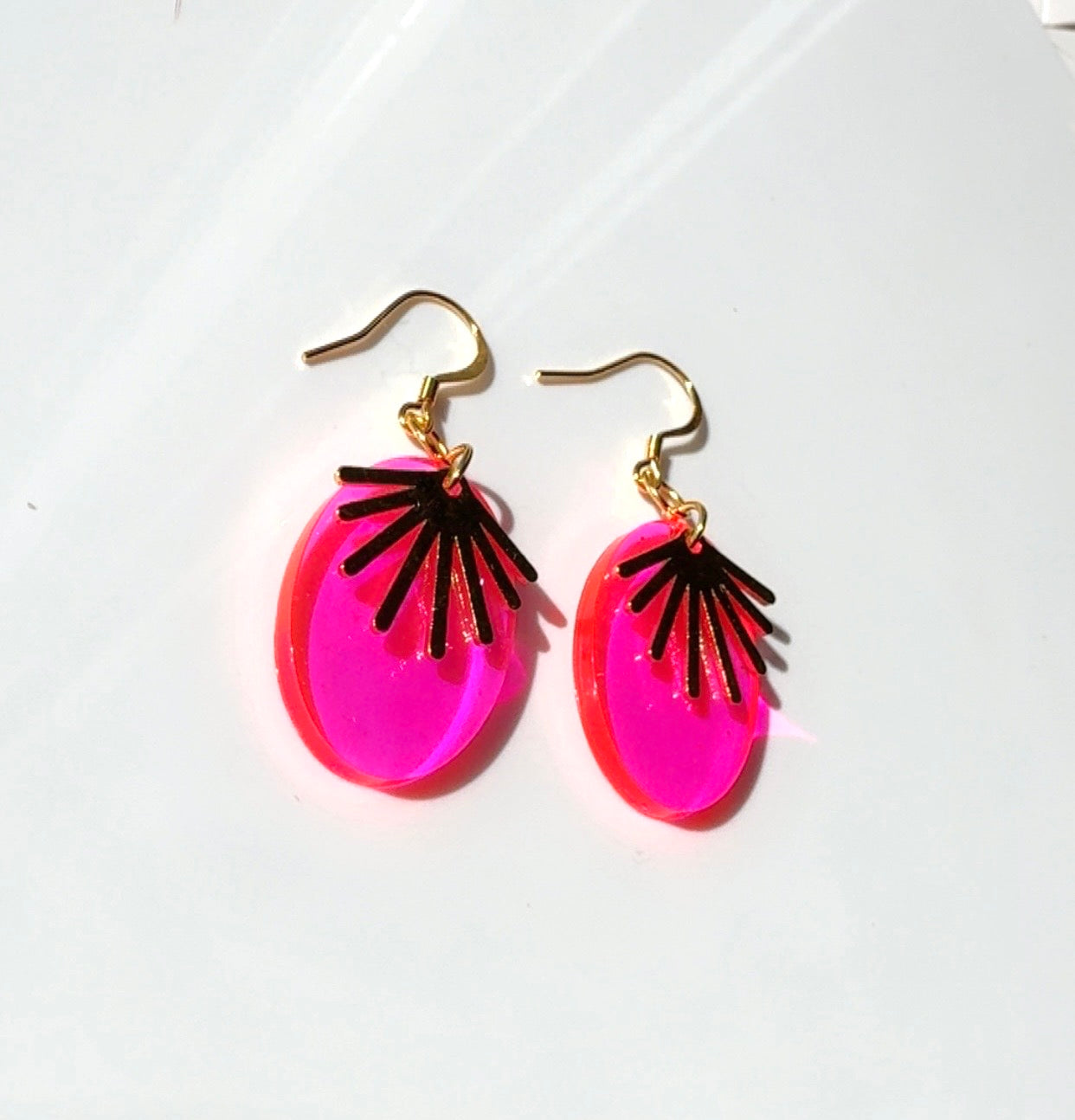 Hot Pink Starburst Earrings