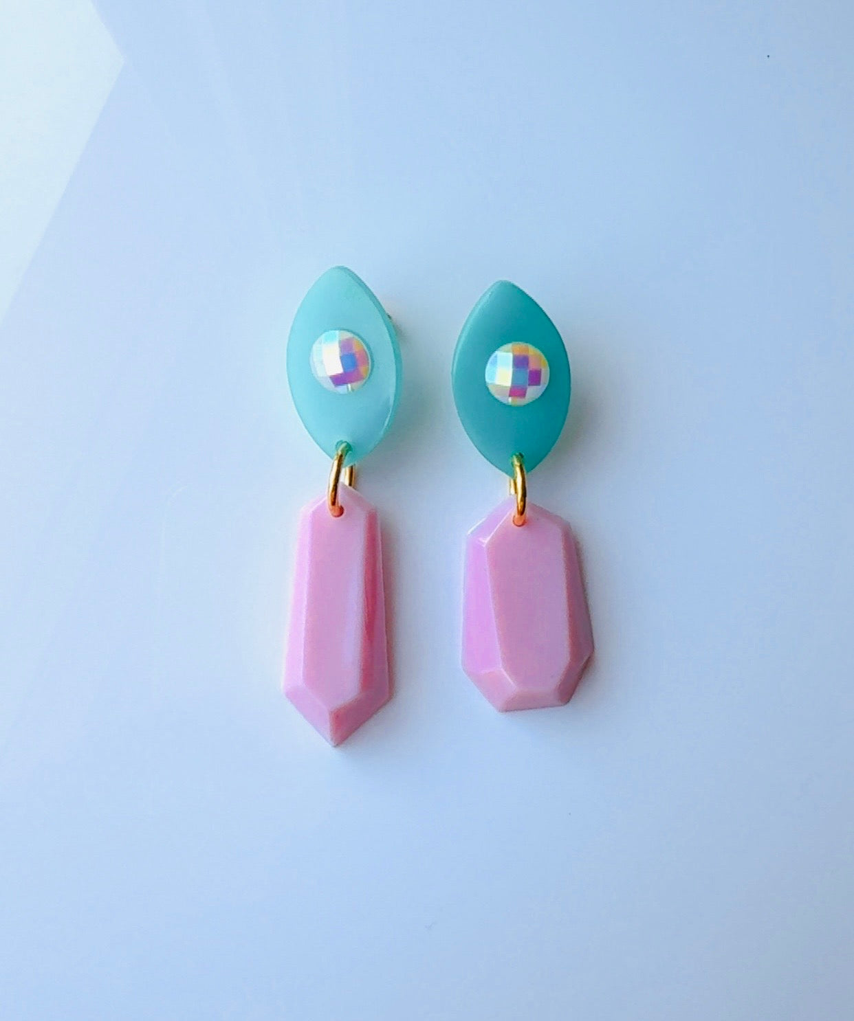 Mint Pink Chandelier Ear Candy
