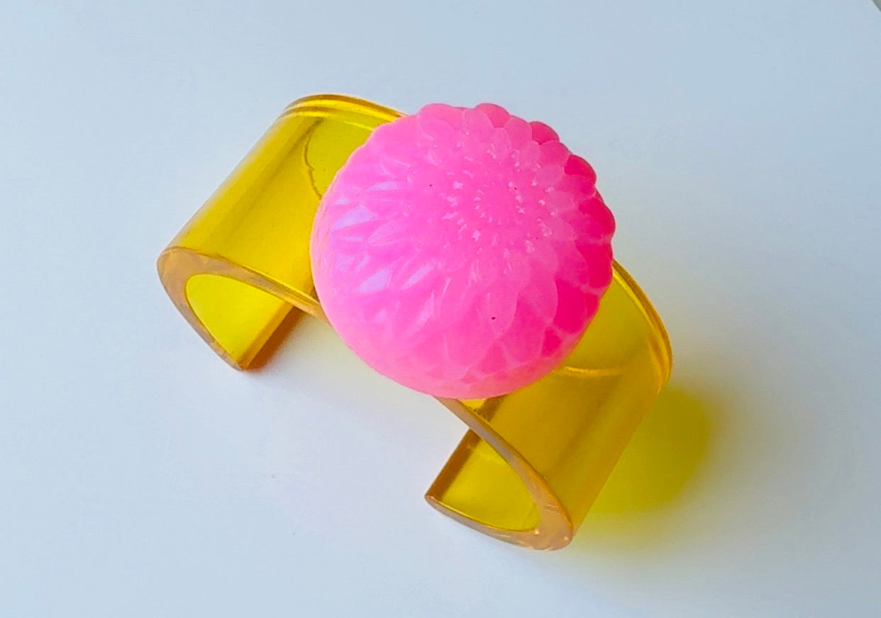 Golden Bubble Gum Dahlia Cuff