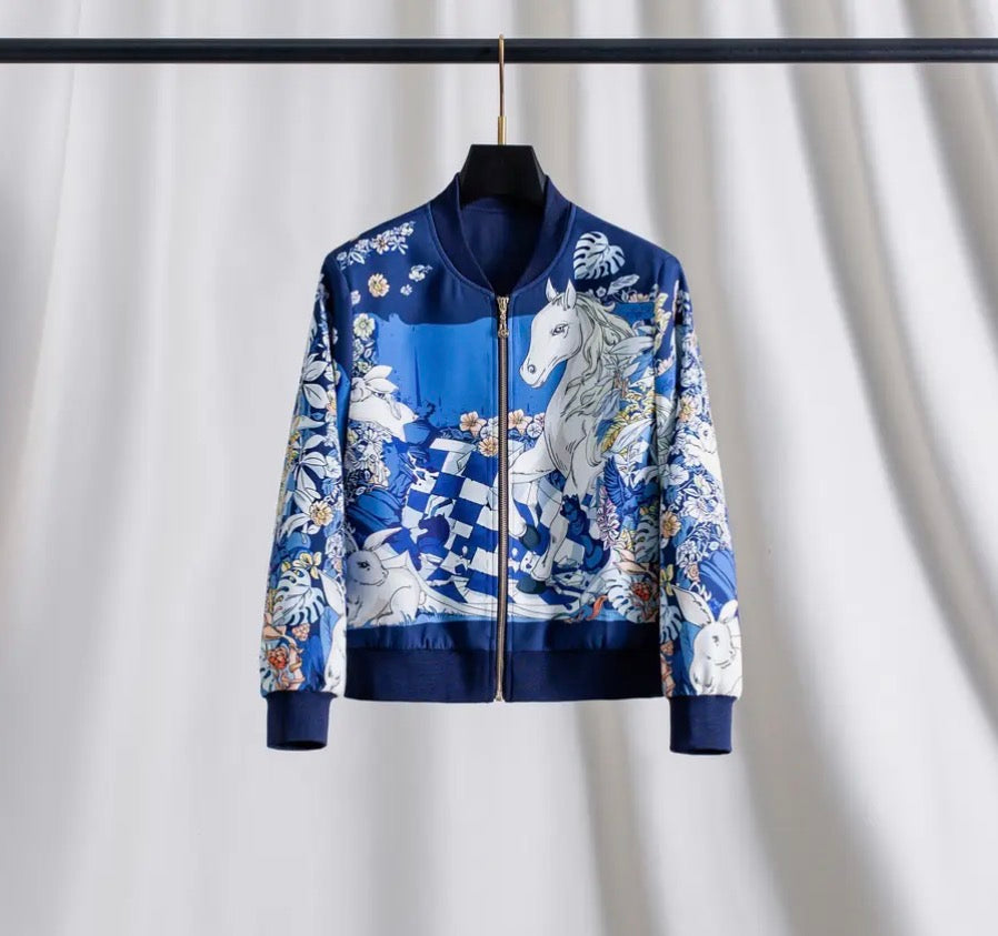 Blue Pony Cropped Jacket