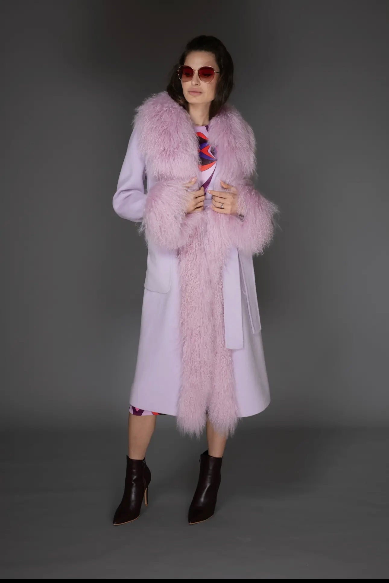 Purple Rain Cashmere Wool Trench
