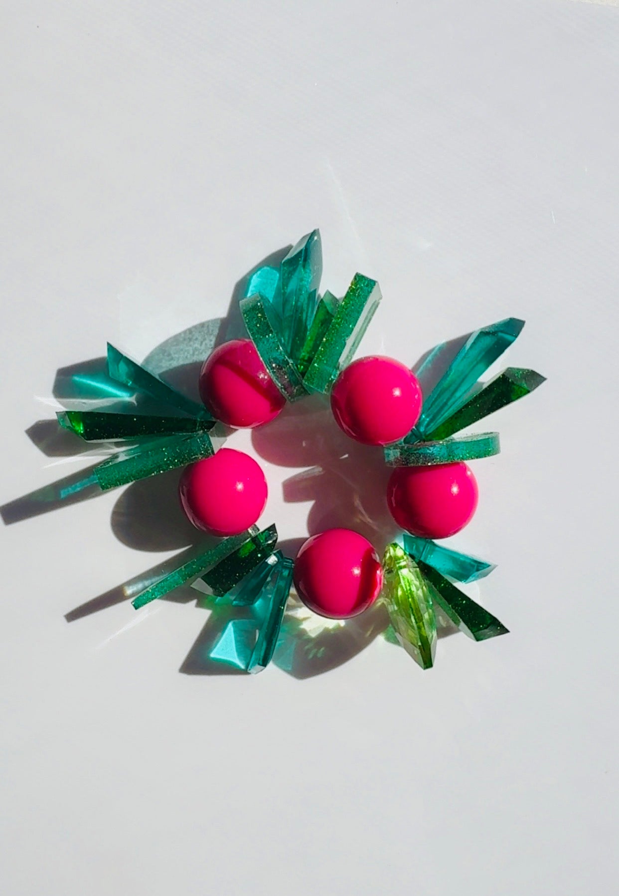 Hot Pink Teal Geo Bracelet