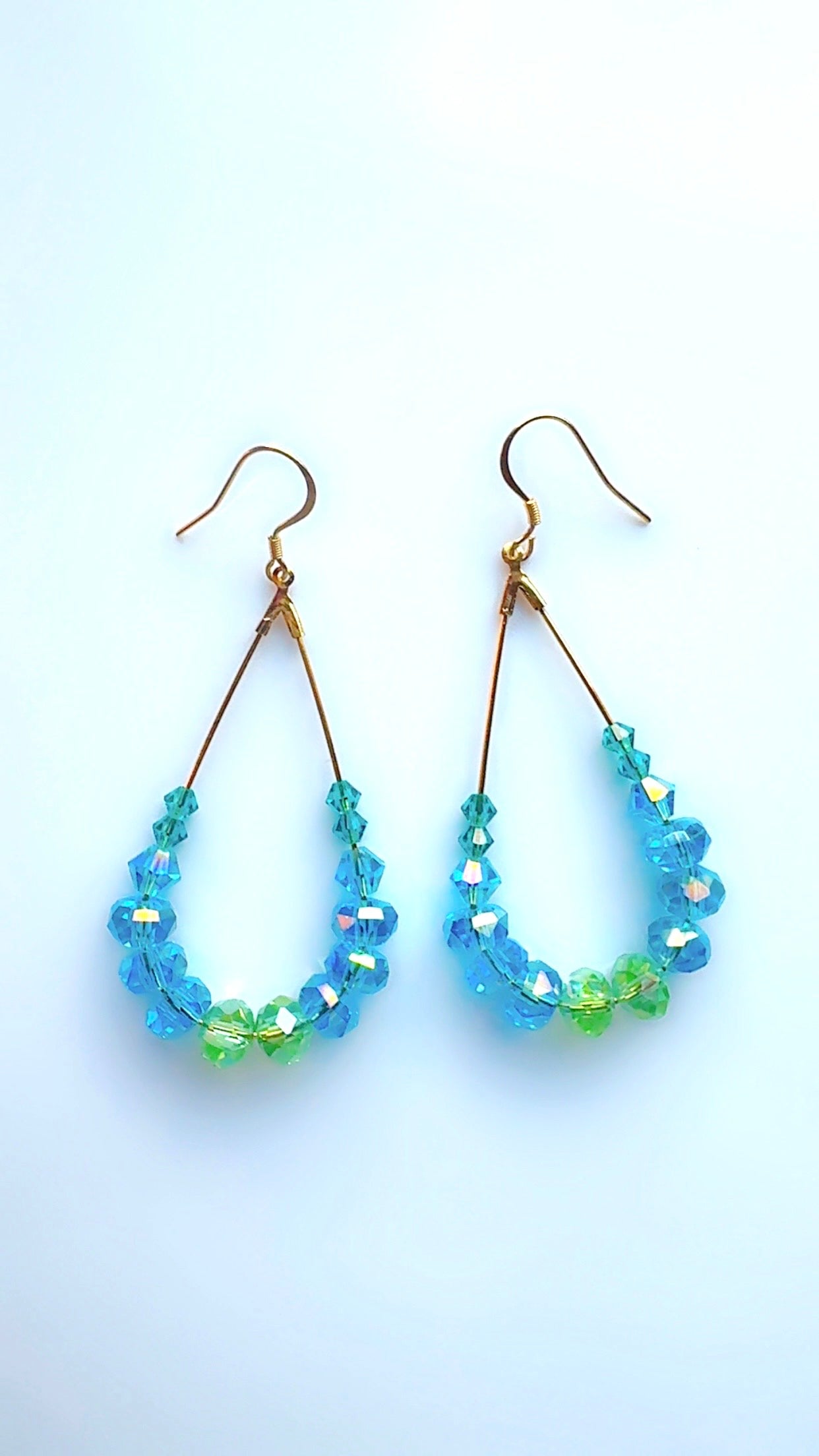 Blue Jean Crystal Drop Ear Candy