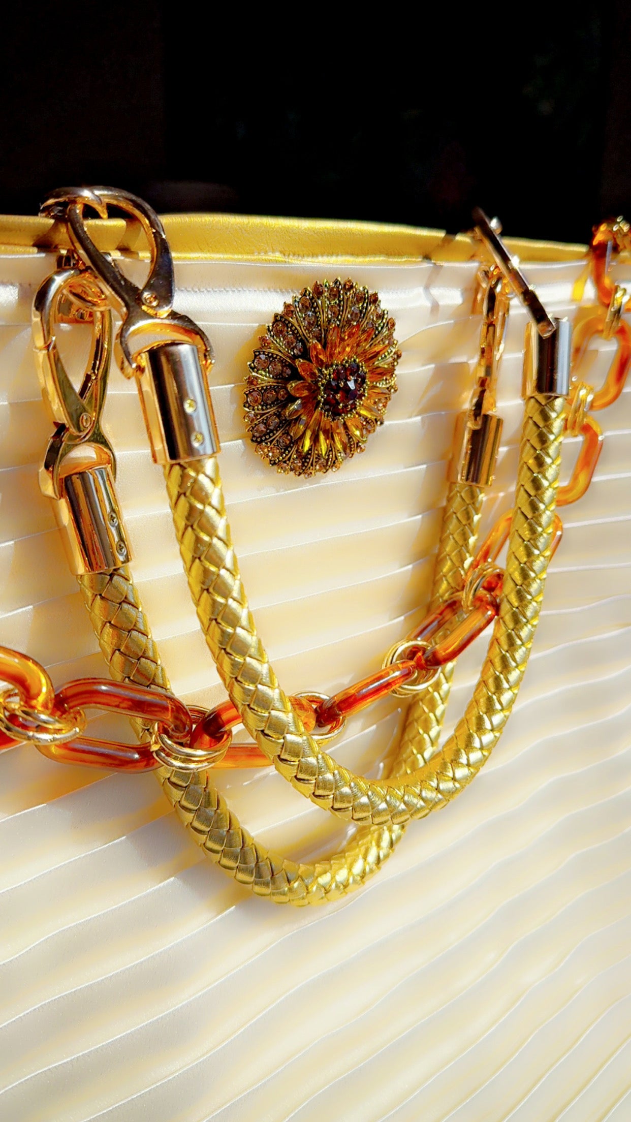 Luxury Satin Pleated Tote