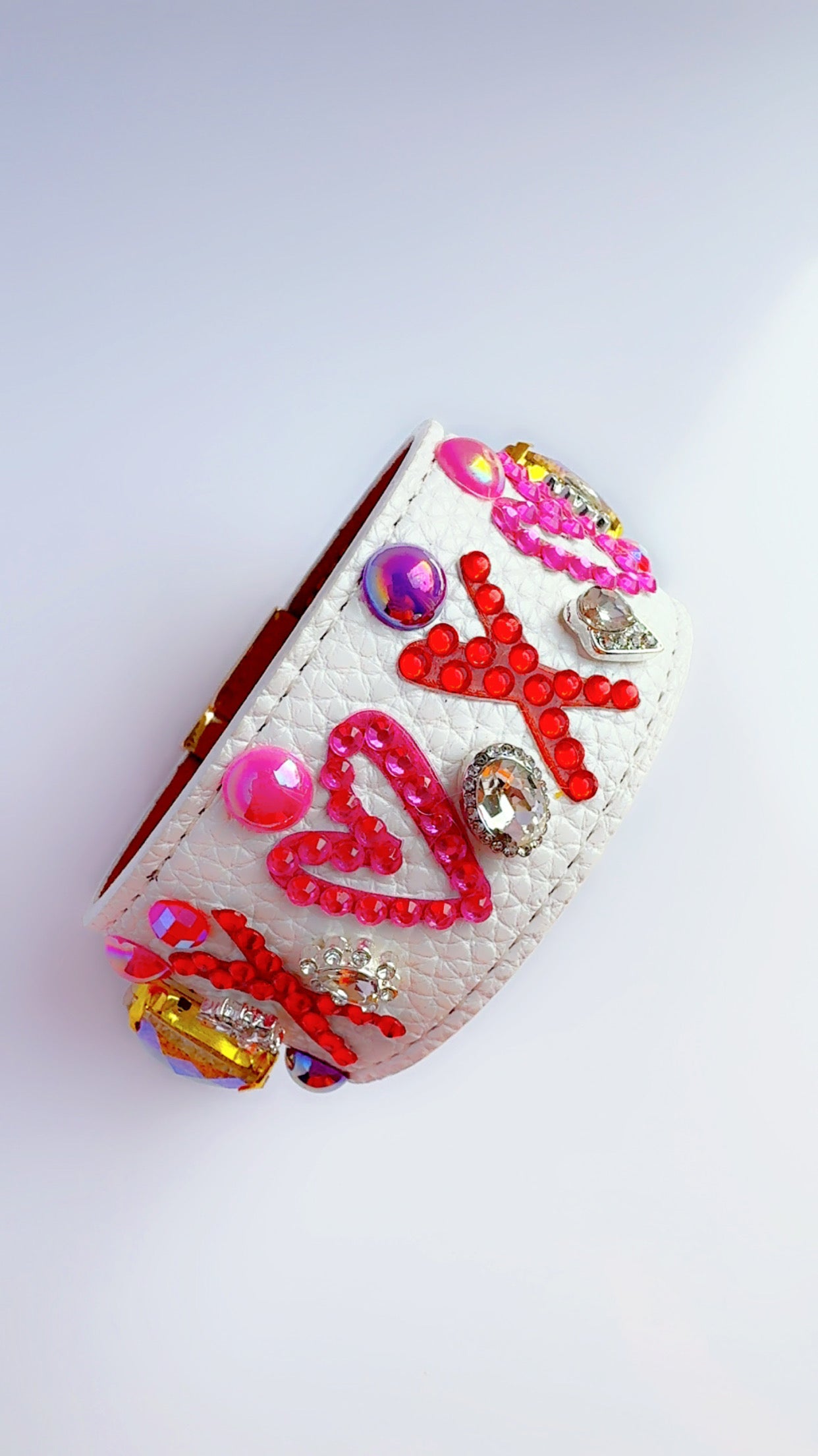 XOXO White Leather Cuff Bracelet