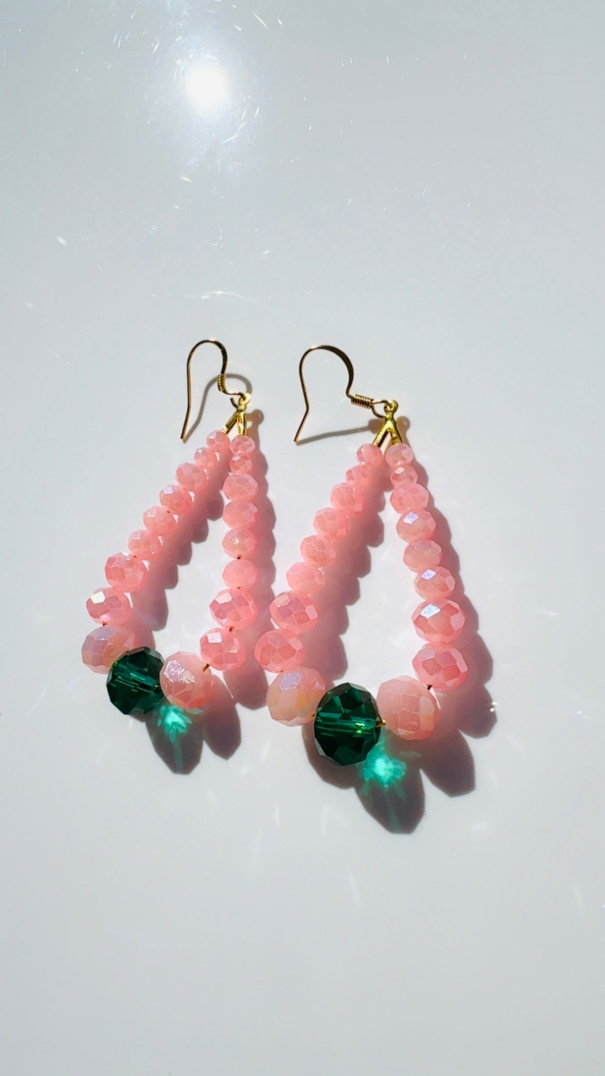 Pink and Green Crystal Loops