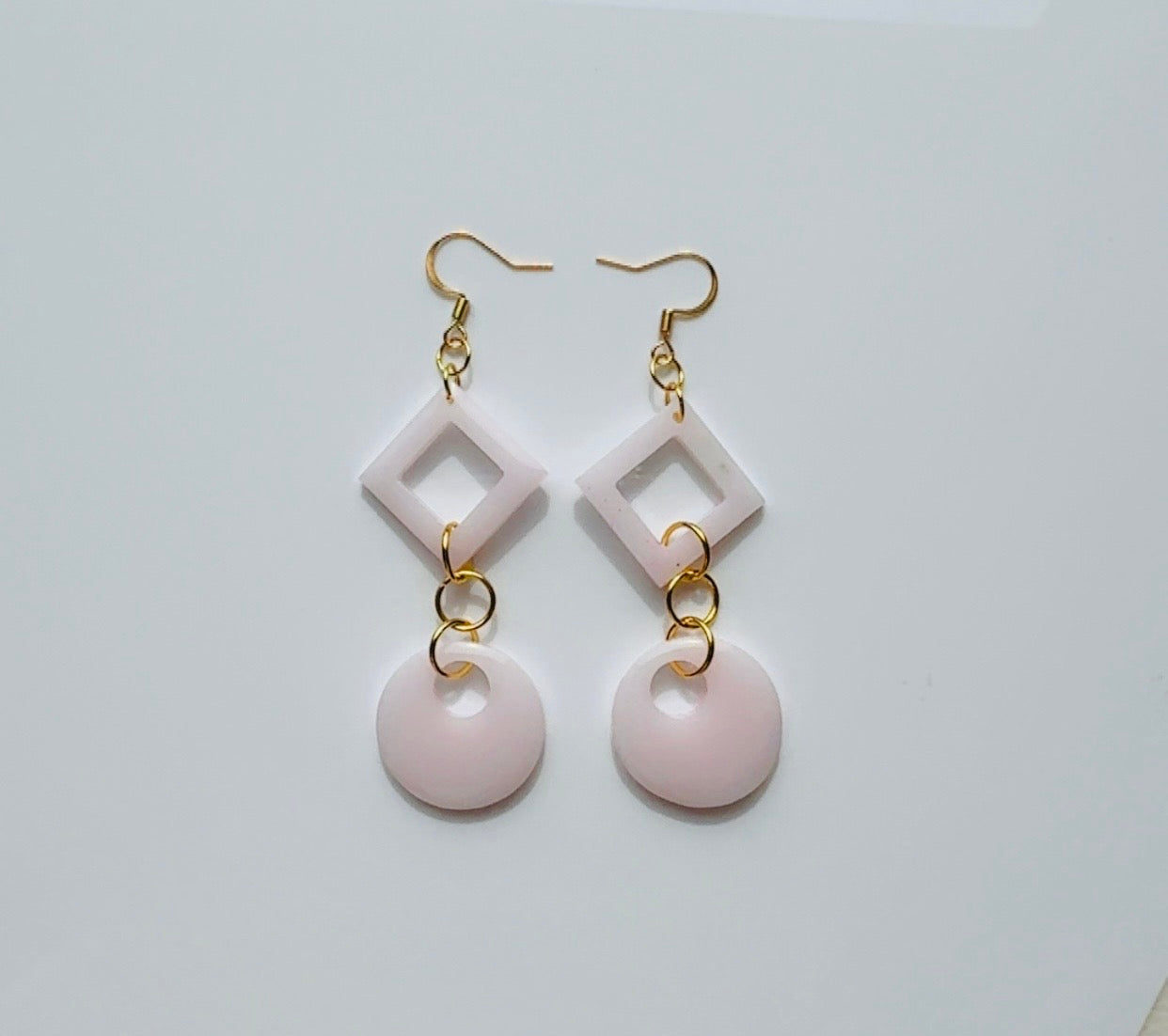 Blush Geo Dangle Earrings