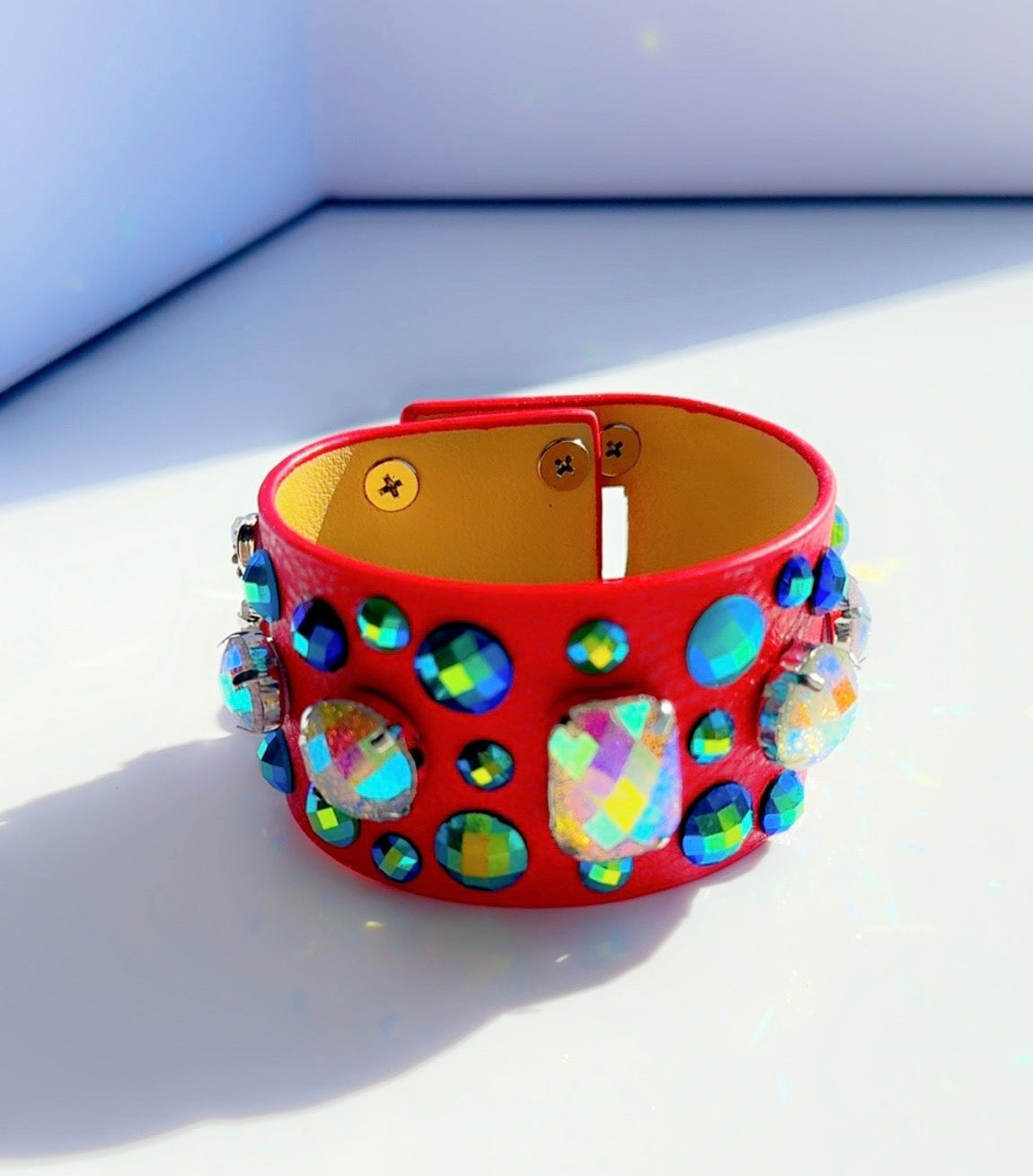 All American Red Leather Cuff