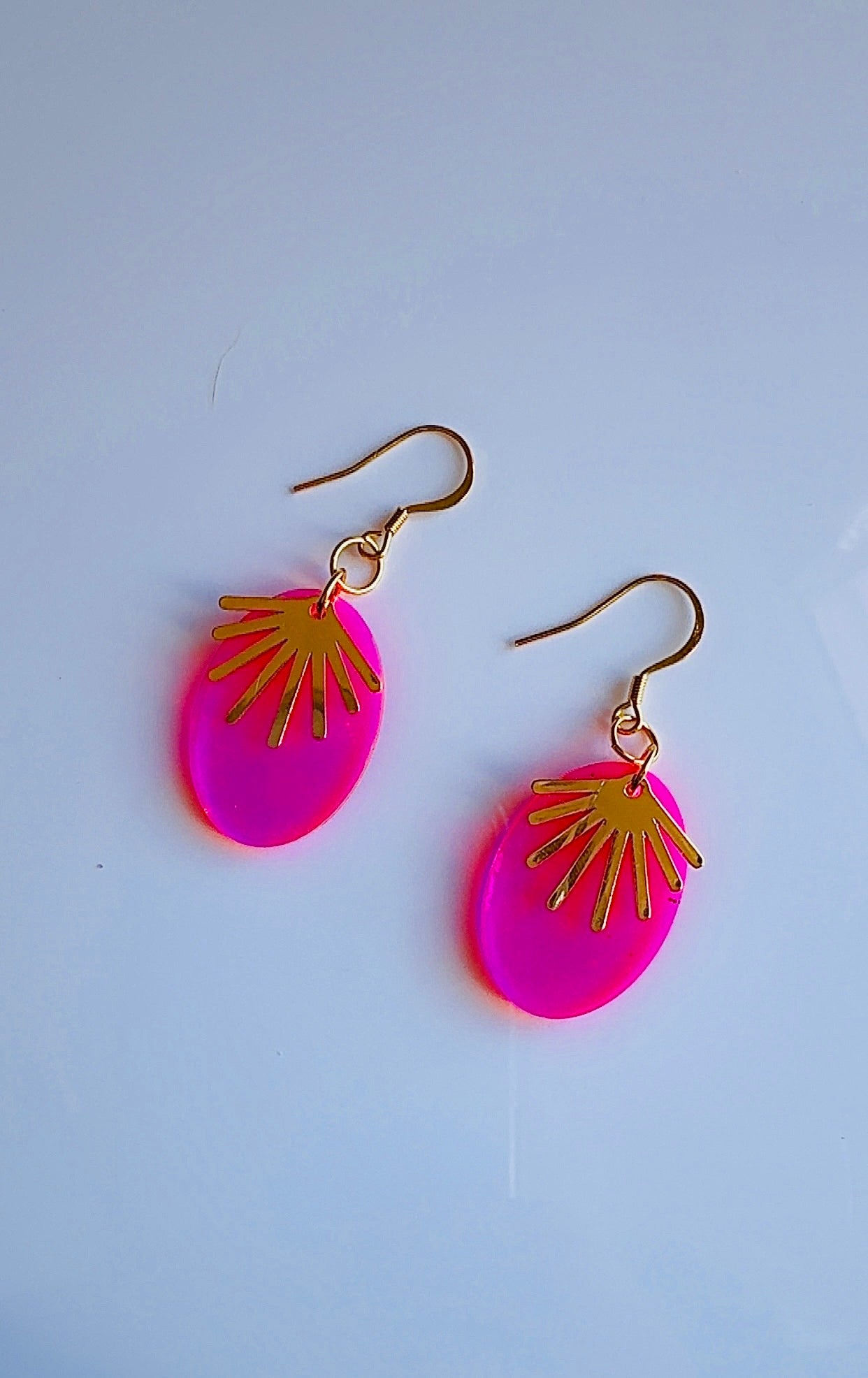 Hot Pink Starburst Earrings