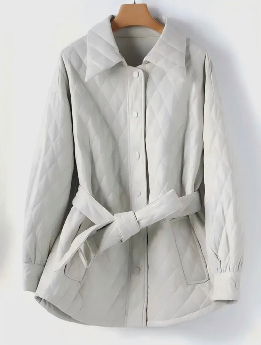 Vanessa Quilted Vegan Leather Coat