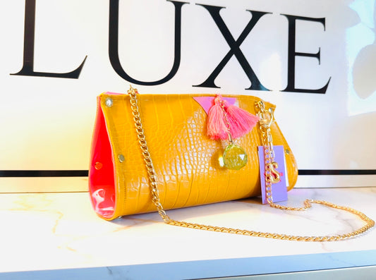 Yellow Brick Rd and Pink Vinyl Clutch