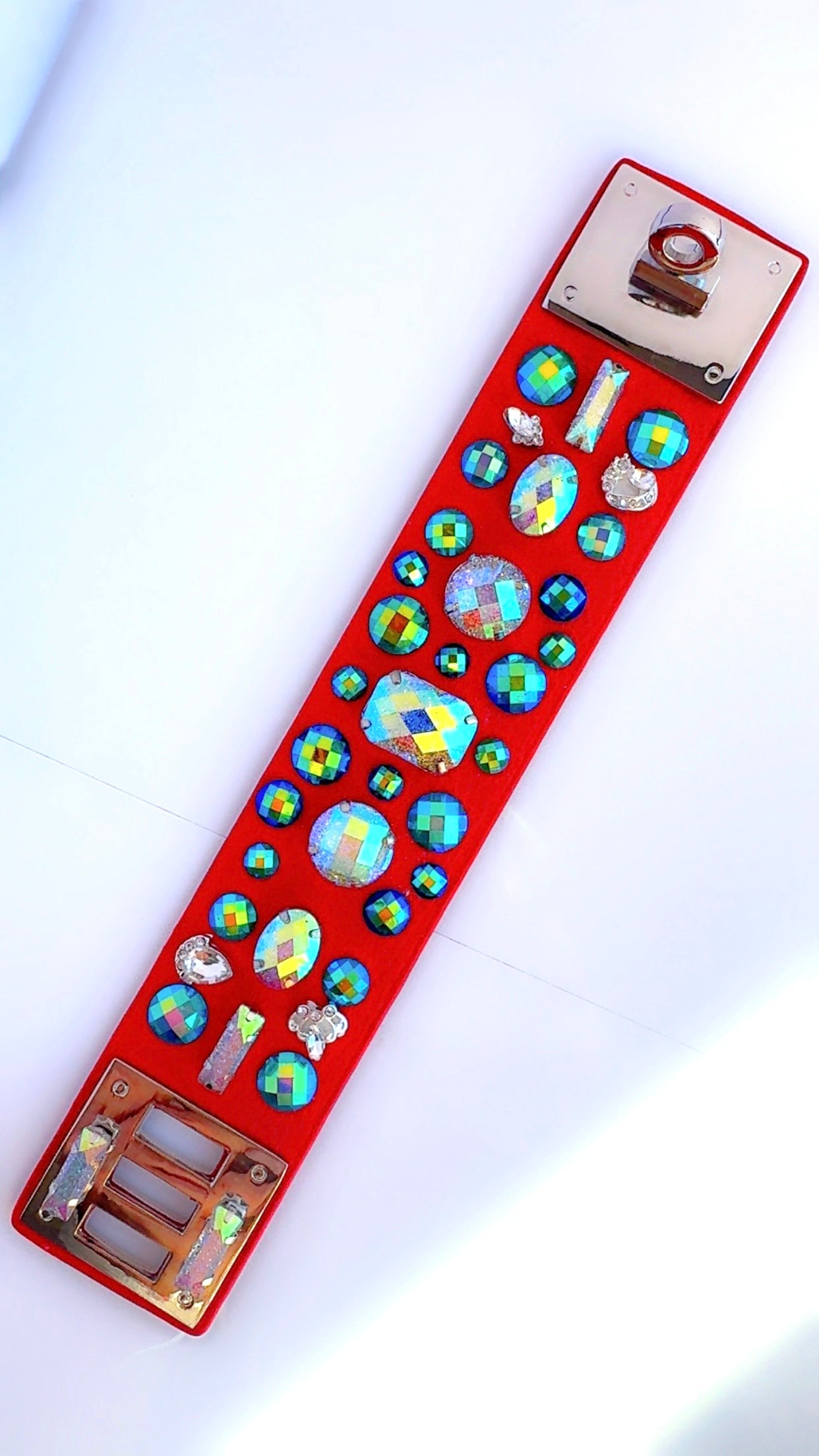 All American Red Leather Cuff