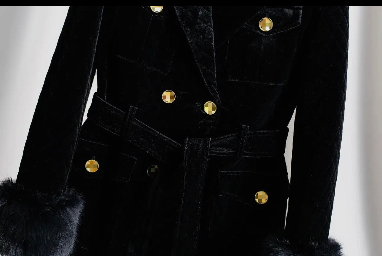 Shania Black Velvet Jacket