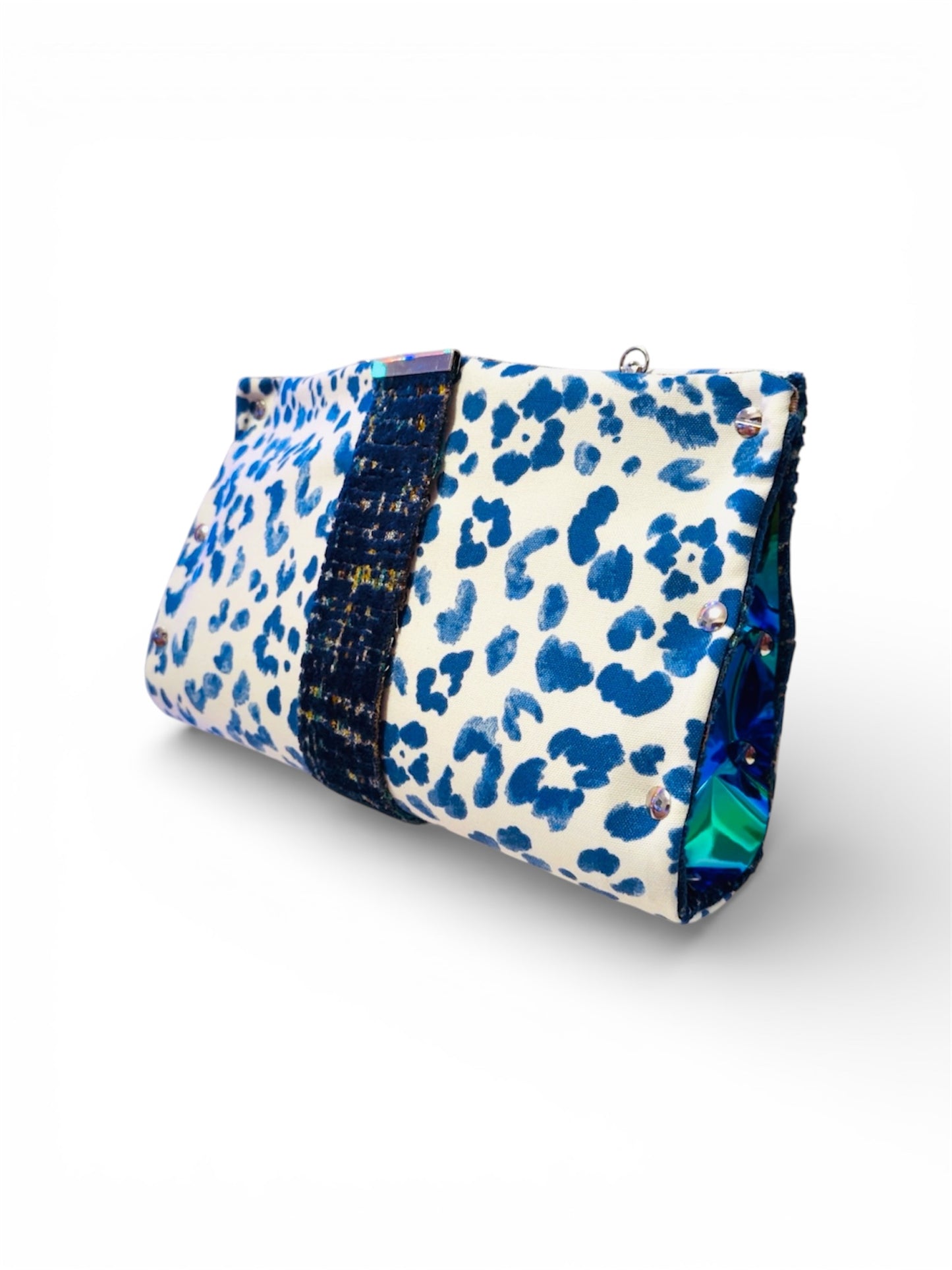 Blue Leopard Clutch