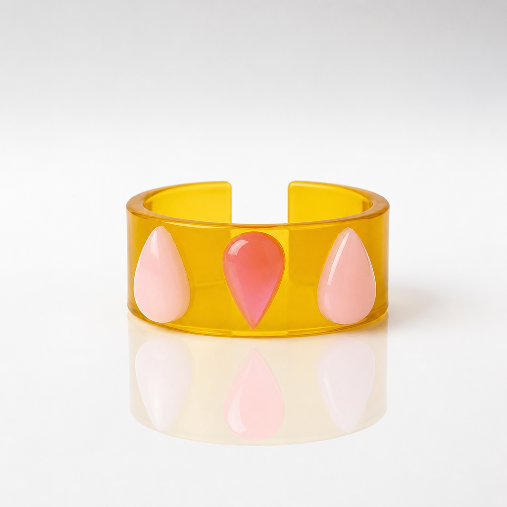 Pink Teardrop Trio Golden