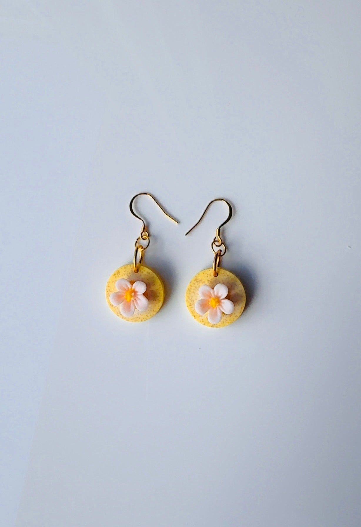 Yellow Stone Floral Earrings