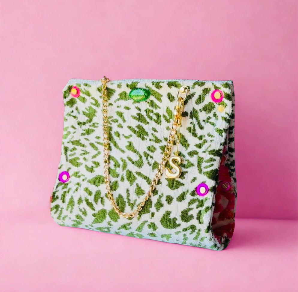 Green Leopard Clutch