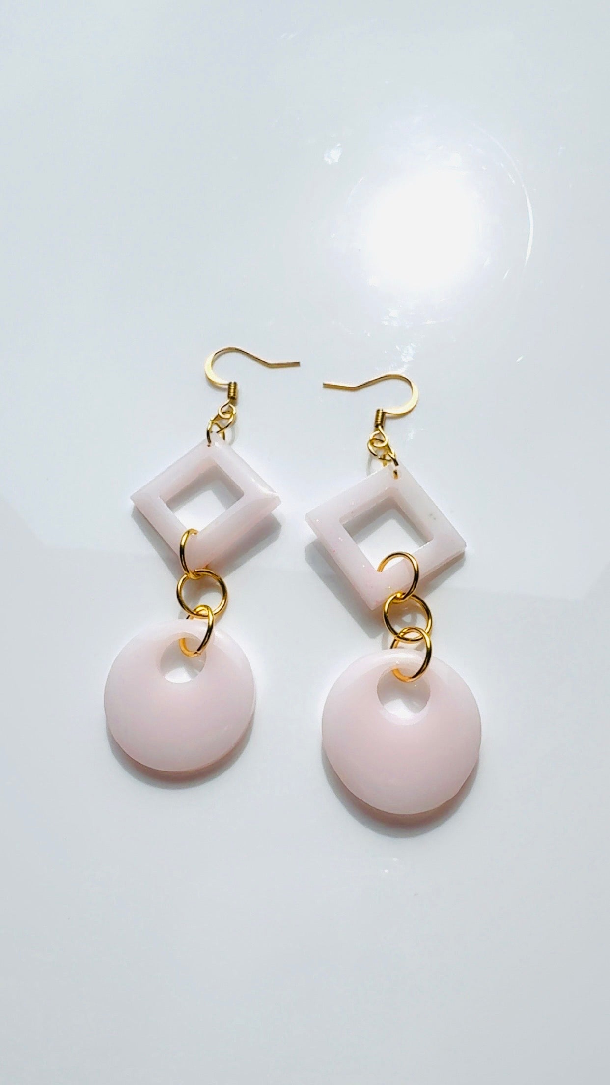 Blush Geo Dangle Earrings