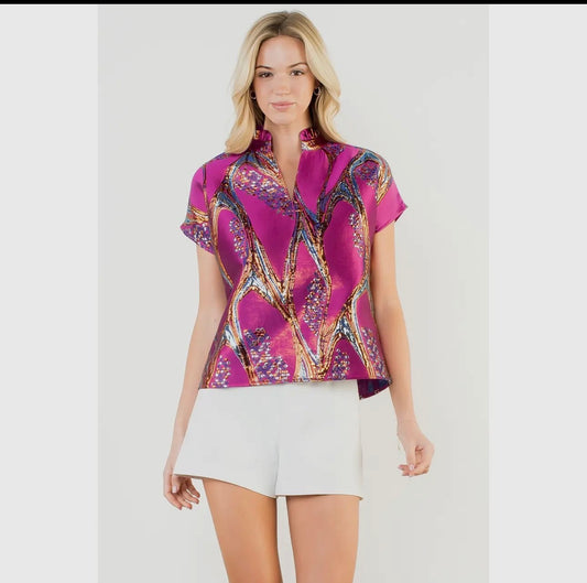 Metallic Jacquard Top