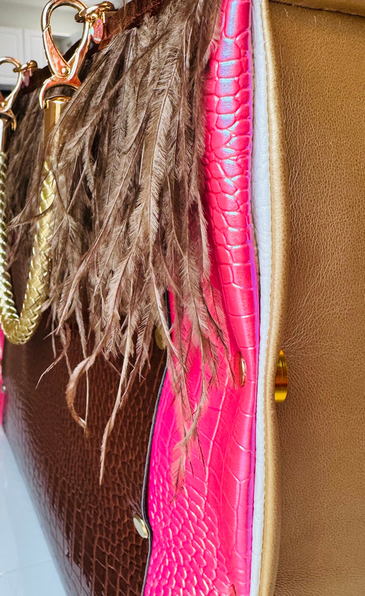 Chocolate Ostrich Tote