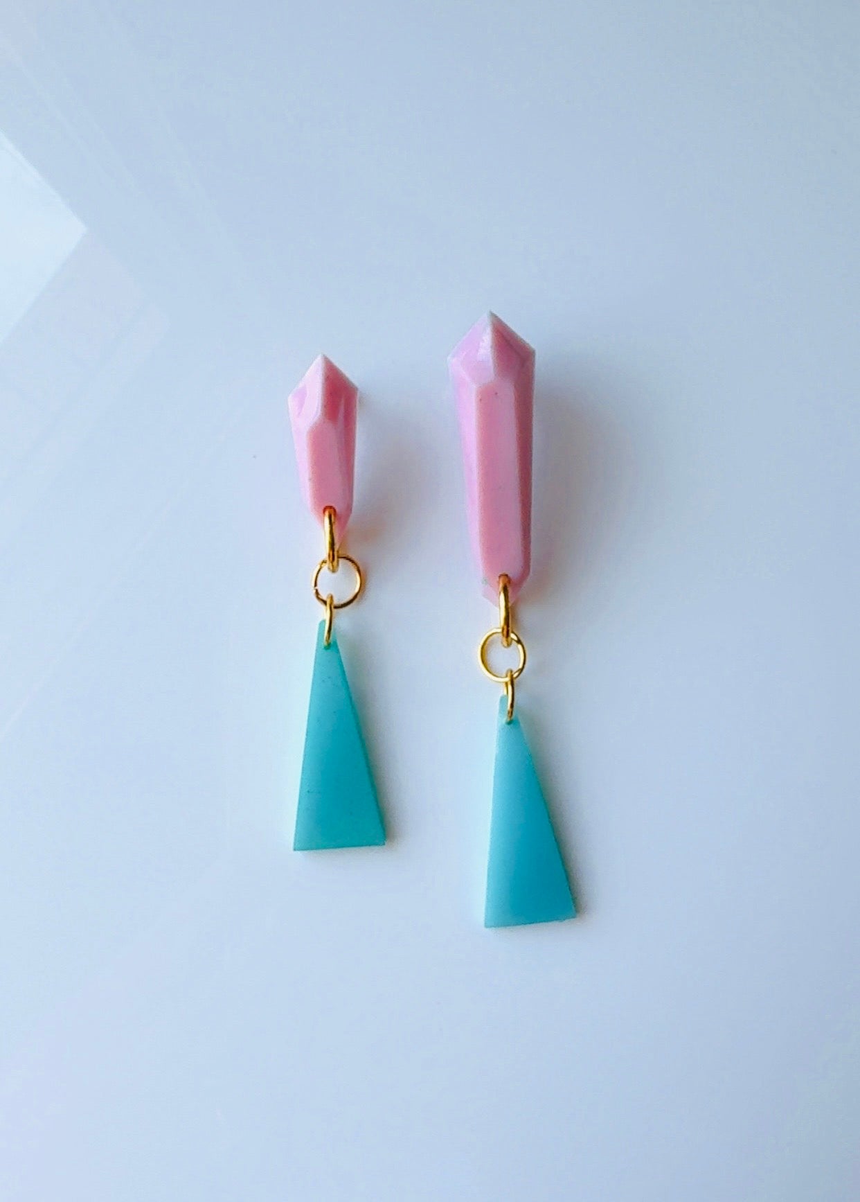 Mint Pink Chandelier Ear Candy