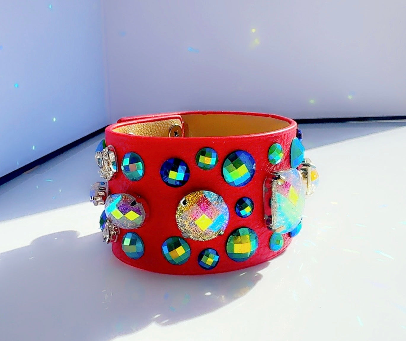 All American Red Leather Cuff