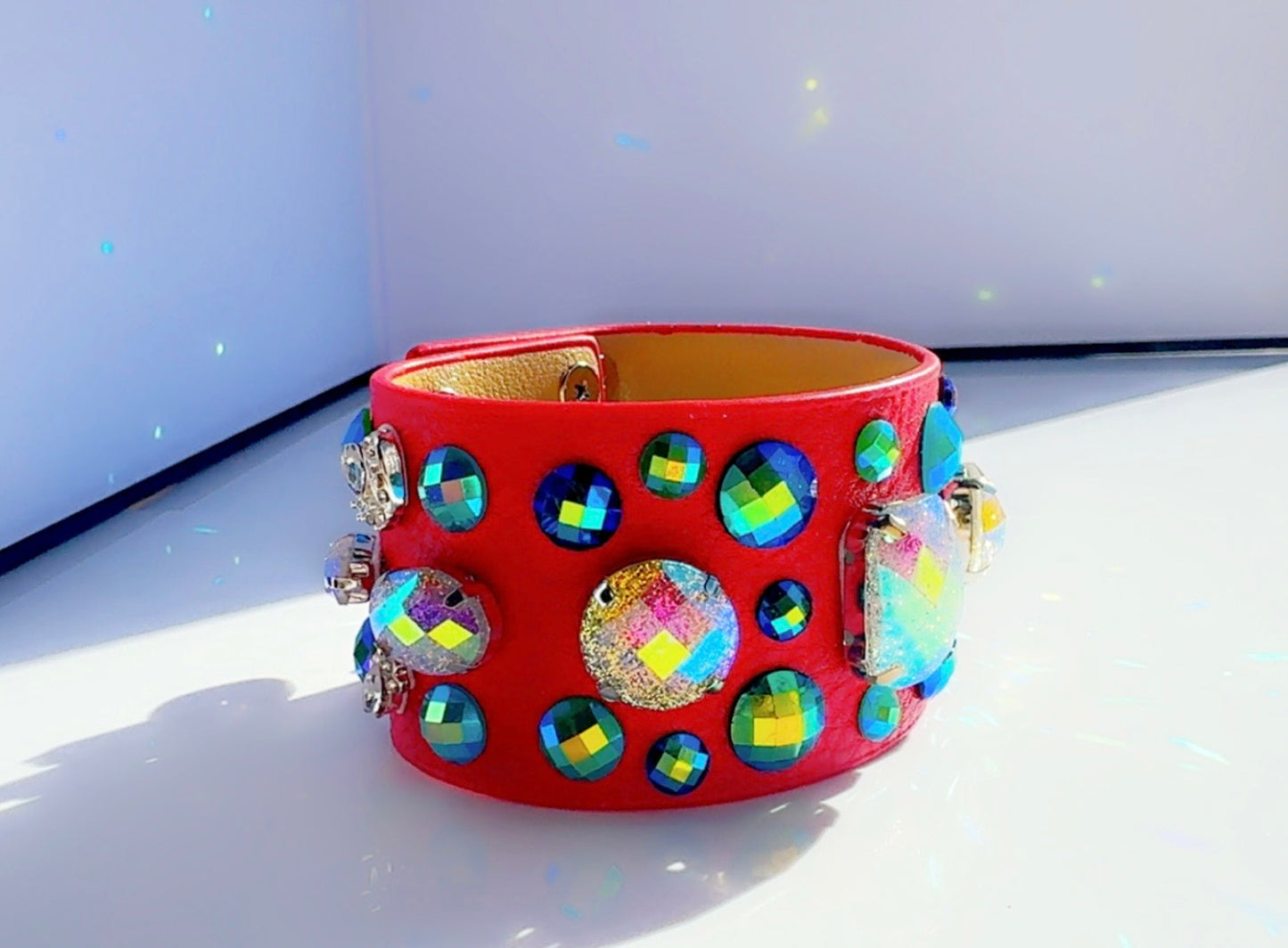 All American Red Leather Cuff