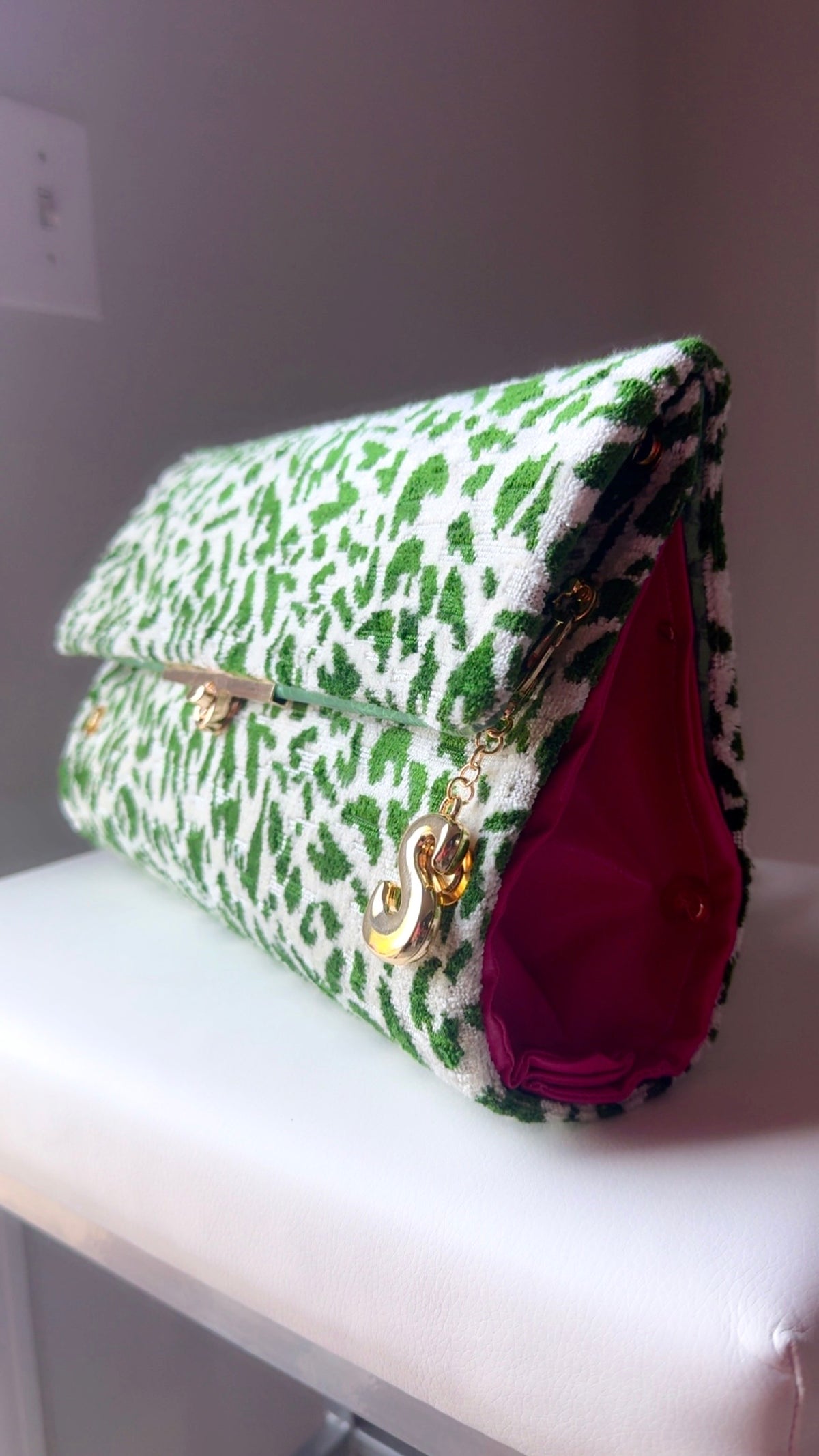 Wicked Green and Pink Clutch