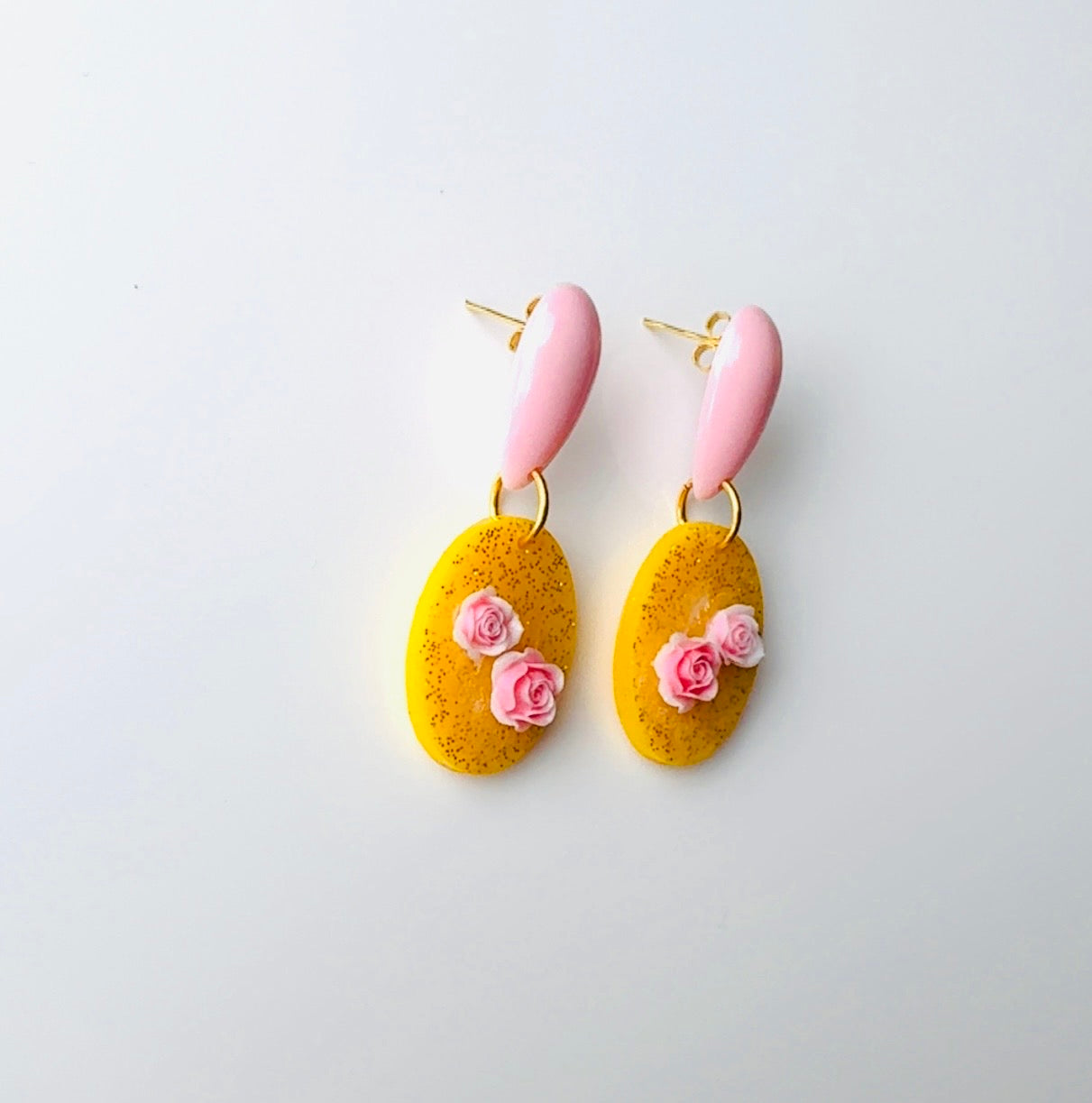 Yellow Basket of Flowers Ear Candy