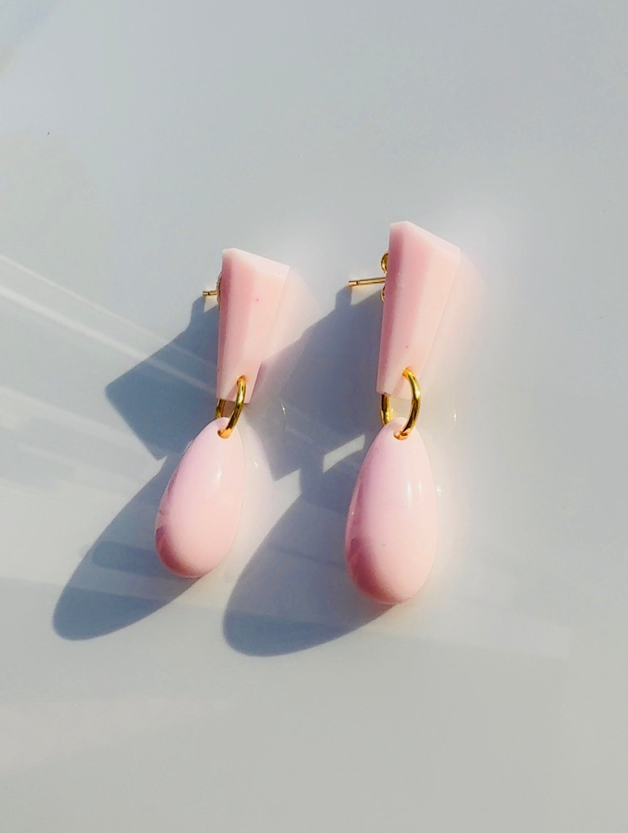 Blush Pink Pendulum Earrings ￼