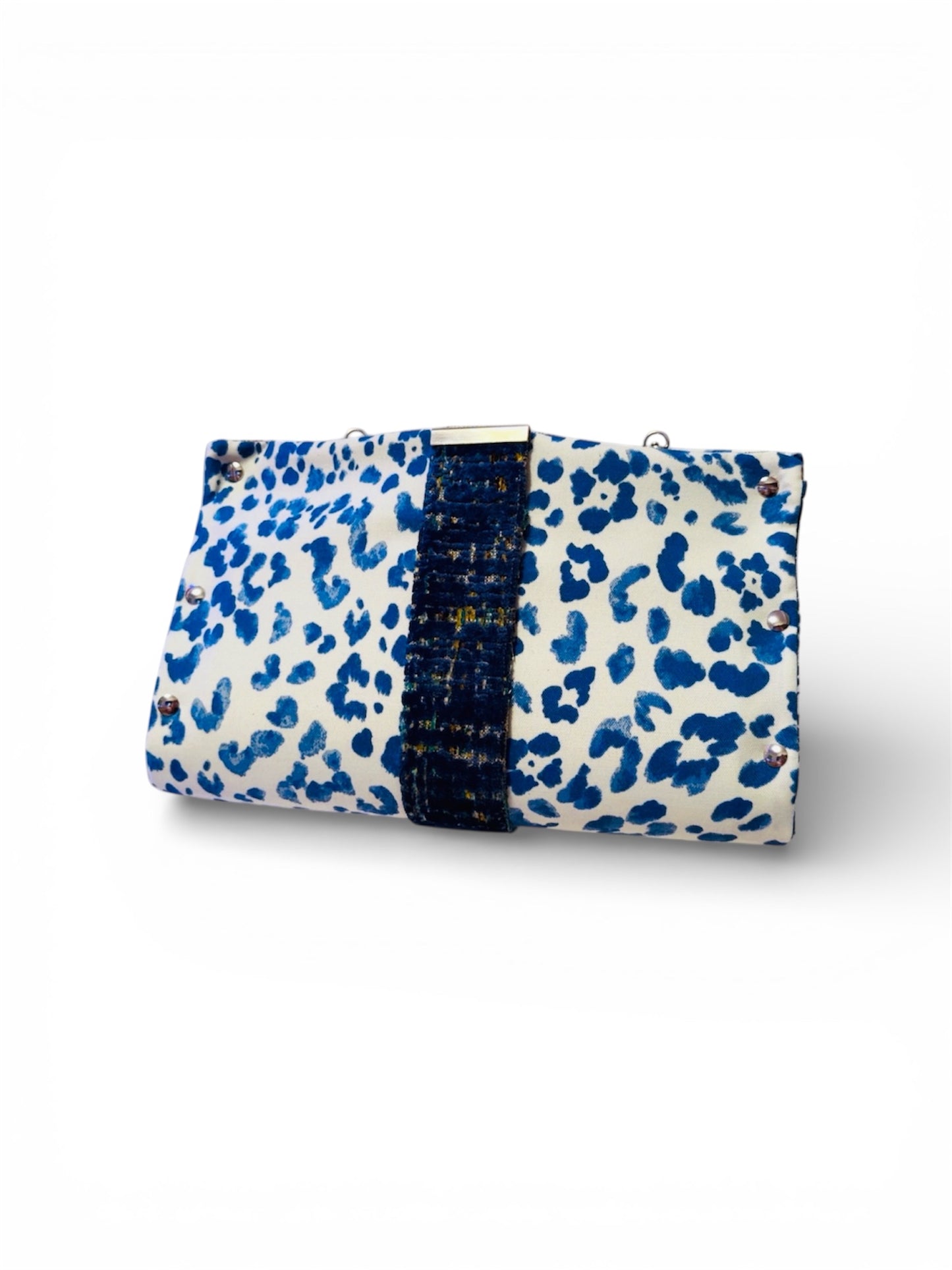 Blue Leopard Clutch