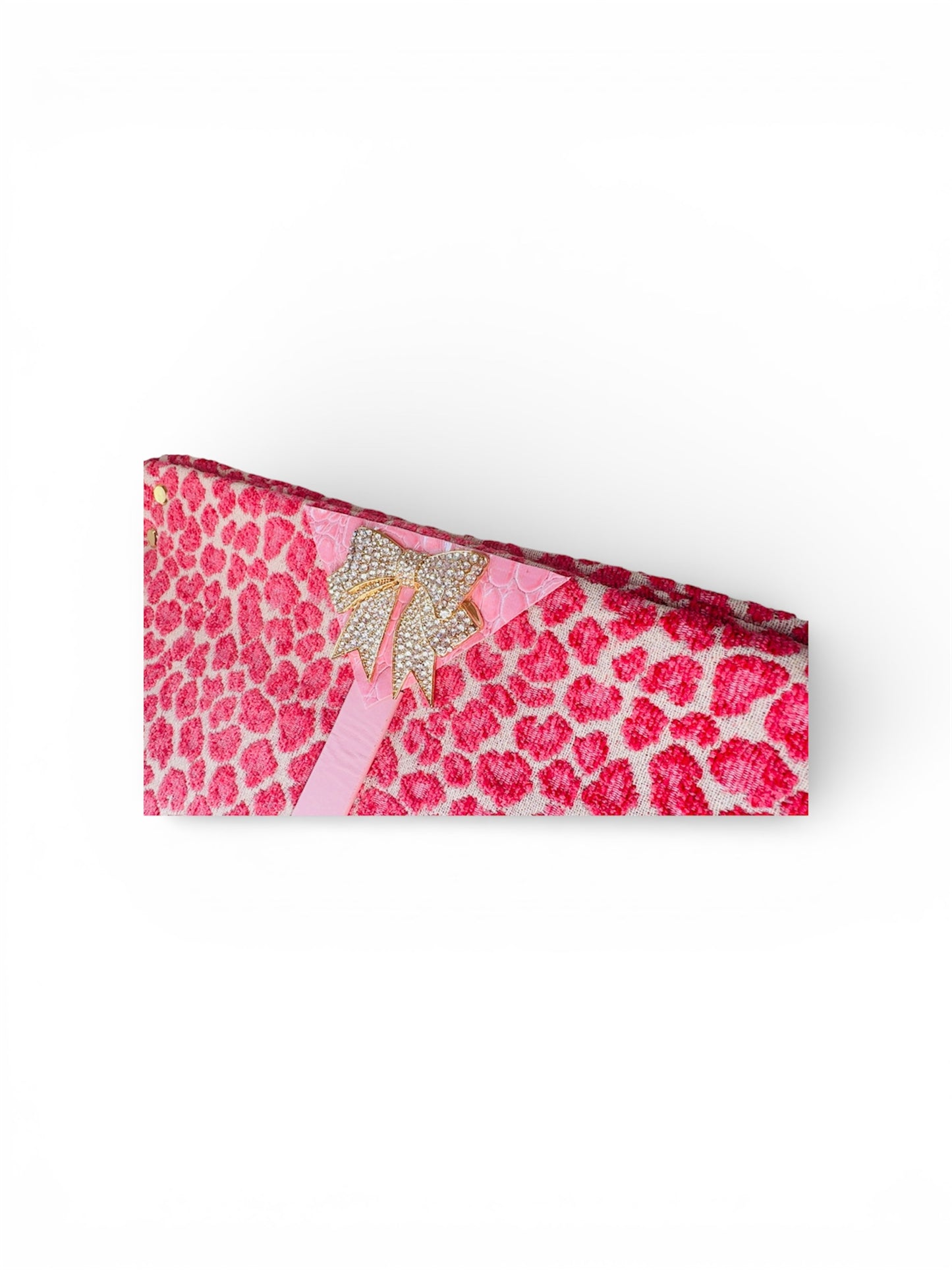 Pink Leopard Chenille Clutch