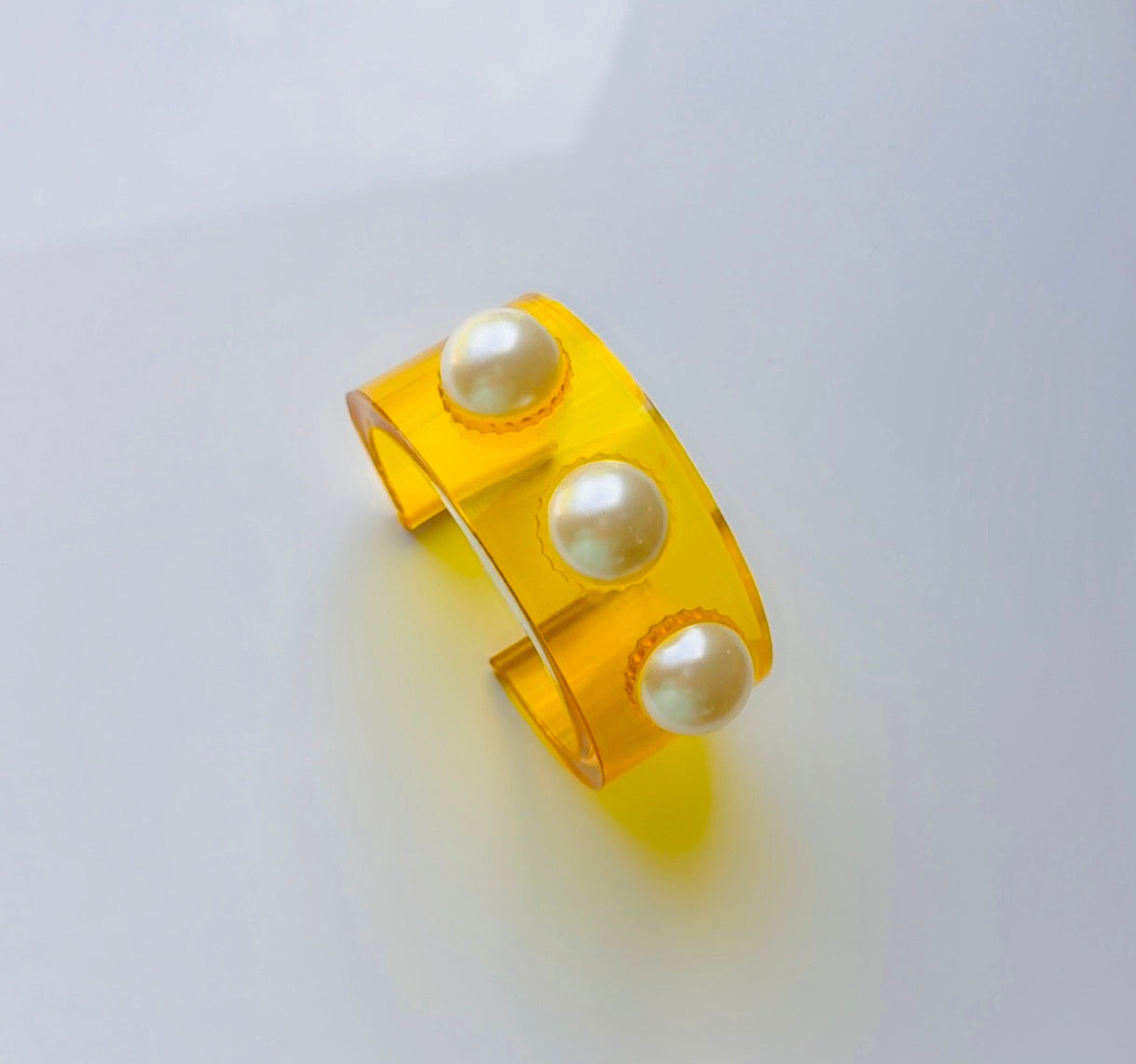 Golden Big Pearl Cuff Bracelet
