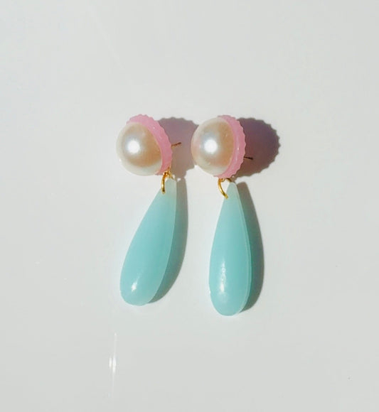 Big Pearl Pink and Tiffany Blue Ear Candy