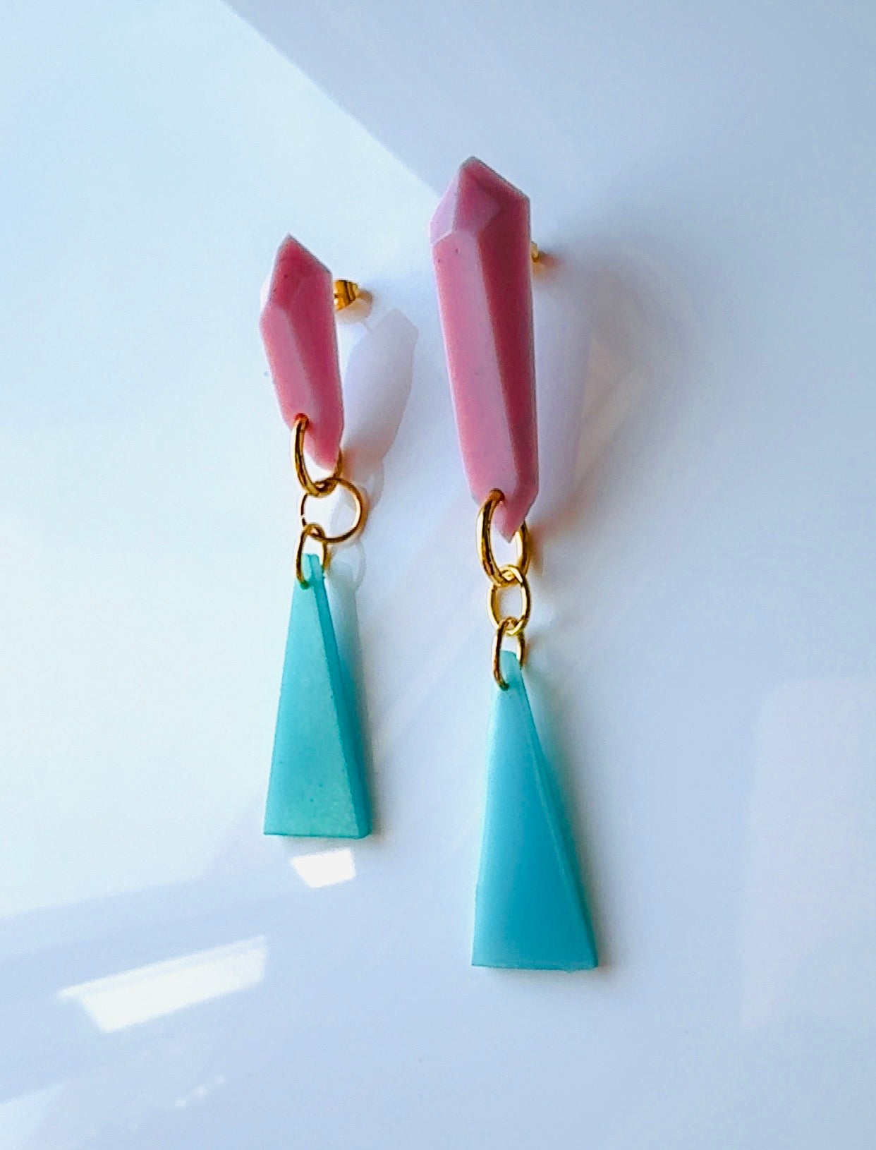 Mint Pink Chandelier Ear Candy
