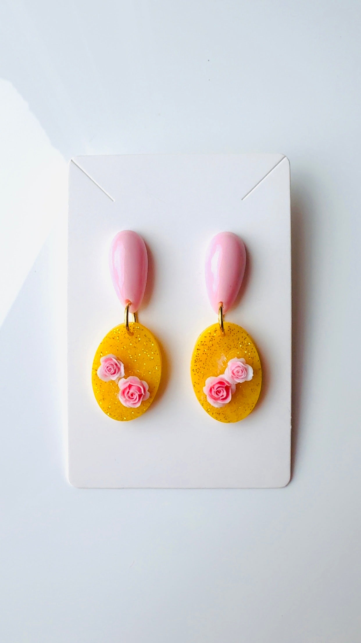 Yellow Basket of Flowers Ear Candy