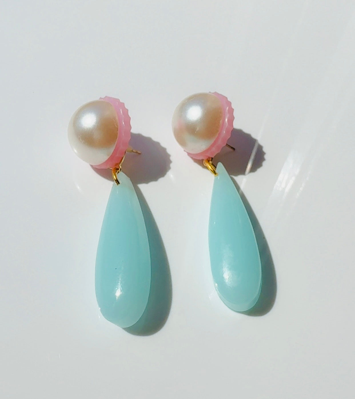 Big Pearl Pink and Tiffany Blue Ear Candy