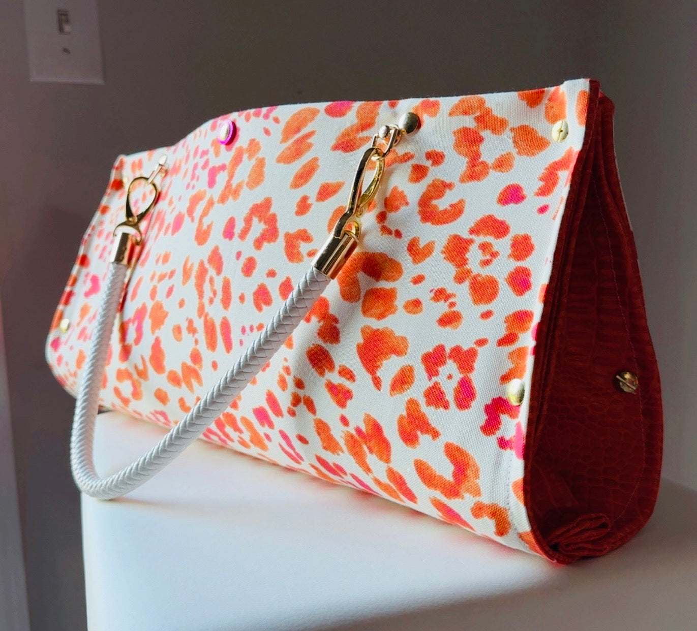 Sherbet Leopard Large Clutch