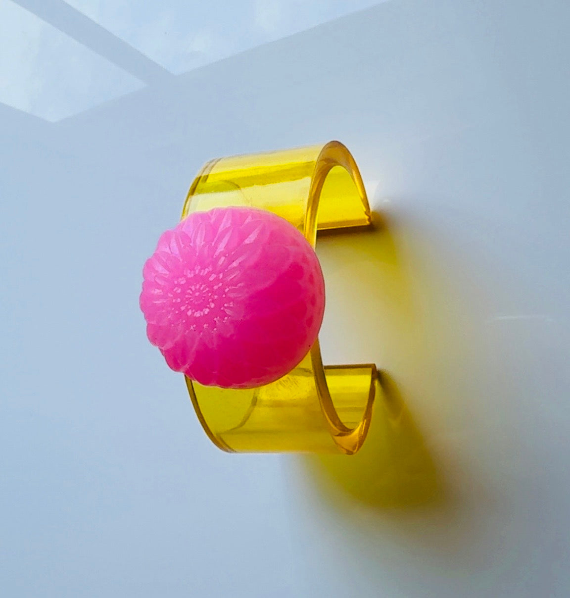 Golden Bubble Gum Dahlia Cuff