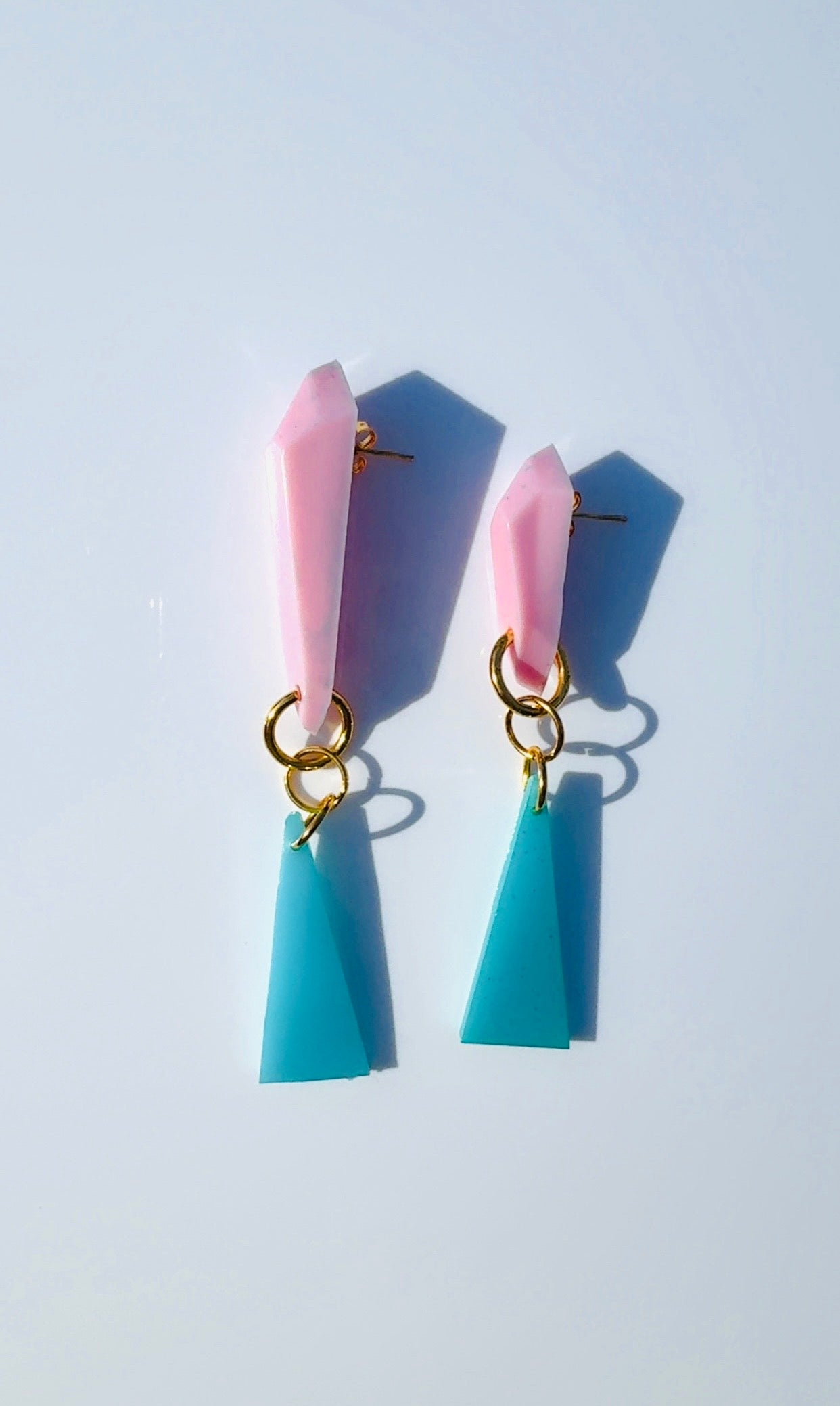 Mint Pink Chandelier Ear Candy