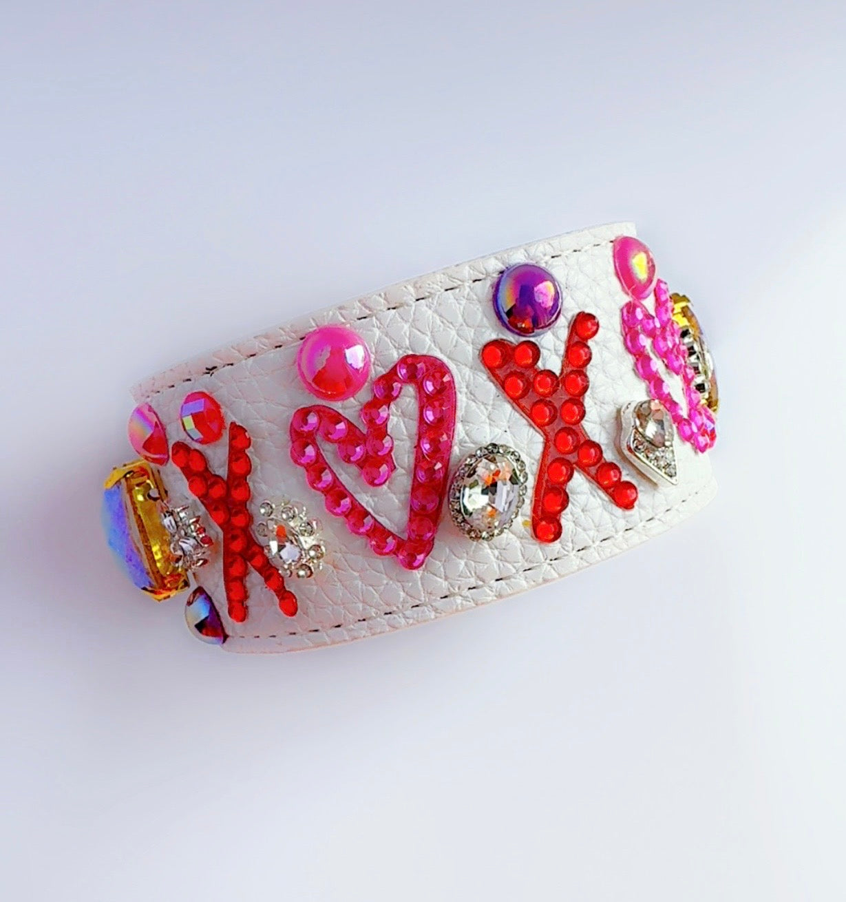 XOXO White Leather Cuff Bracelet