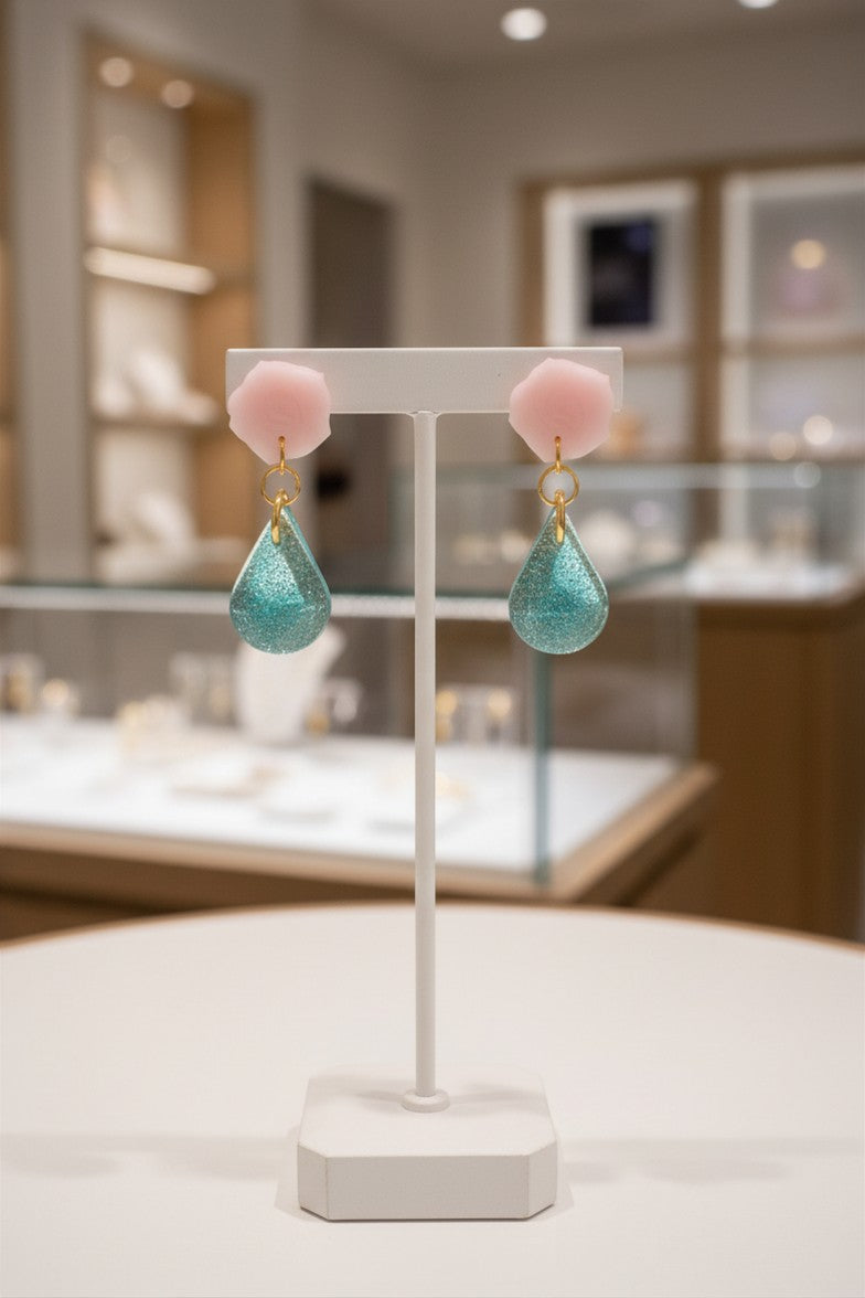 Blue Tear Drop Ear Candy