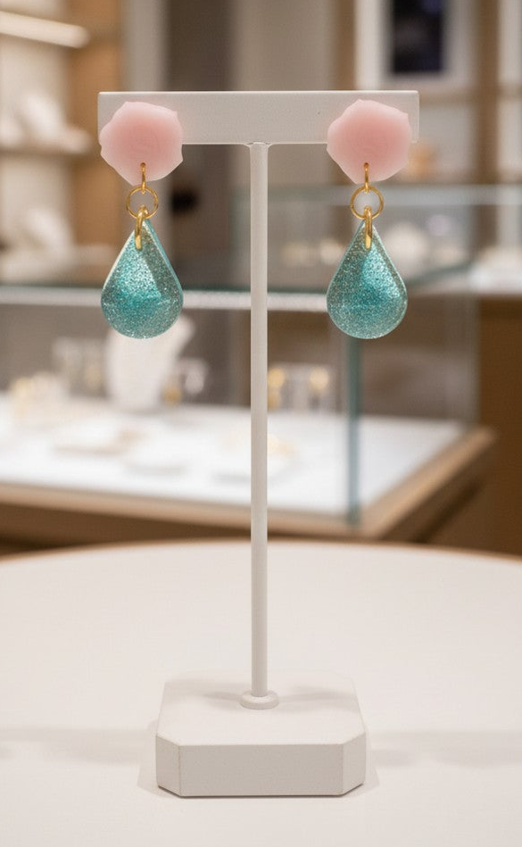 Blue Tear Drop Ear Candy