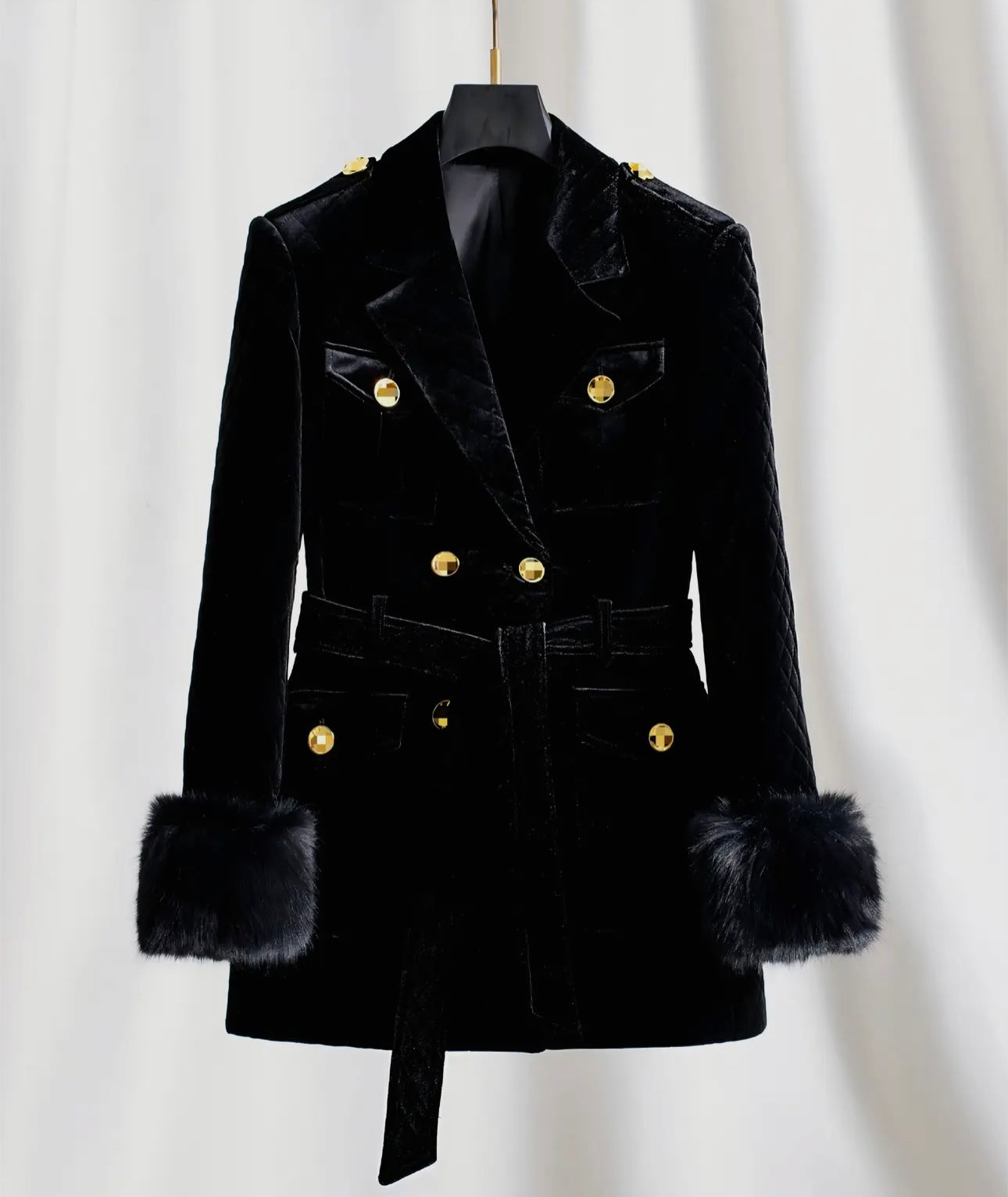 Shania Black Velvet Jacket