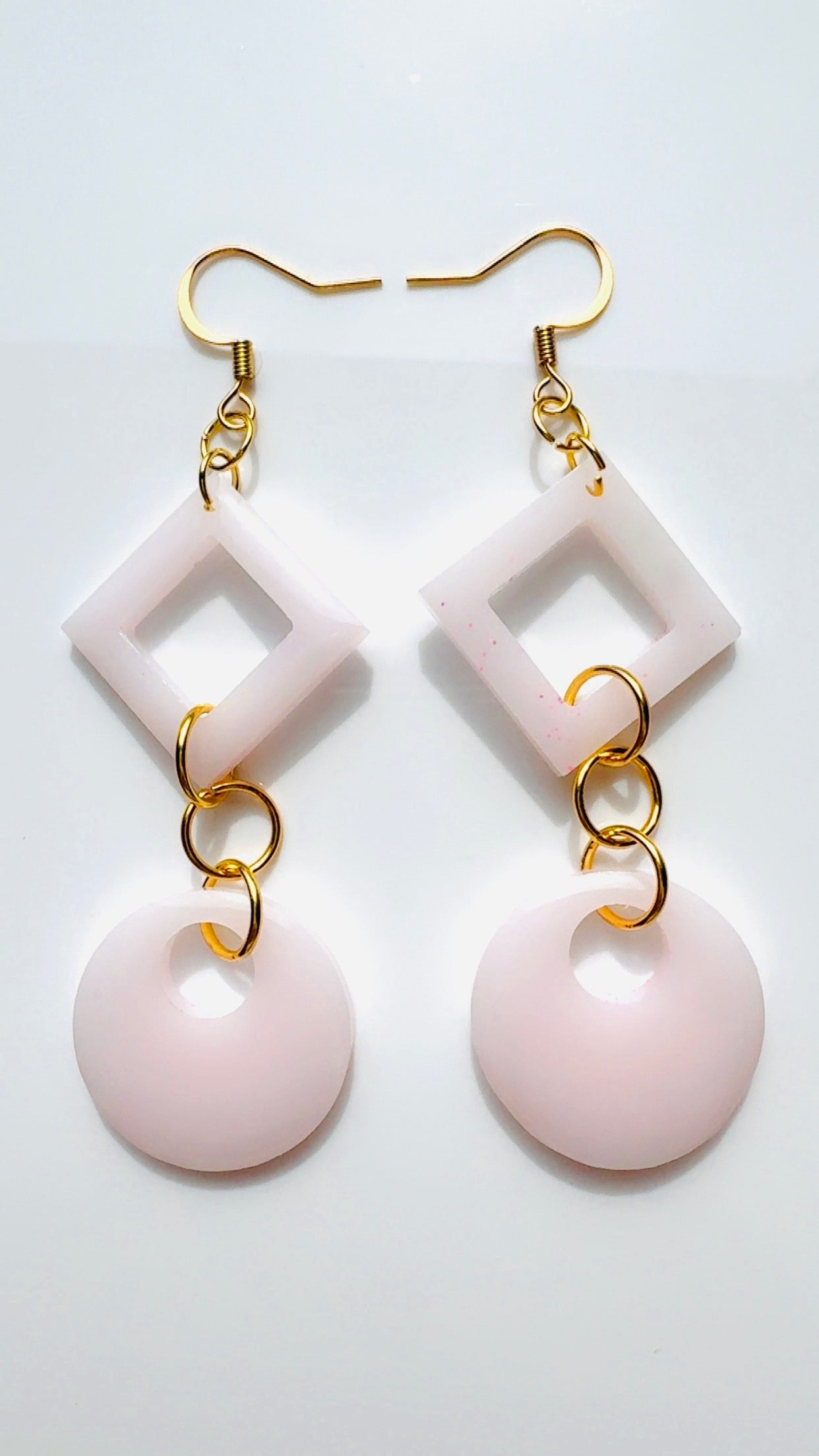 Blush Geo Dangle Earrings